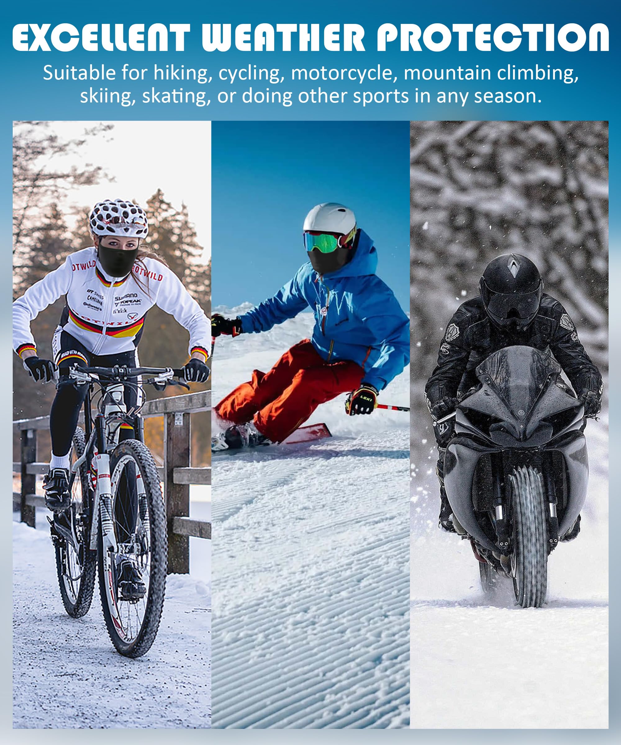 RACOONA Winter Motorcycle Balaclava for Men & Women - Riding, Snowboarding