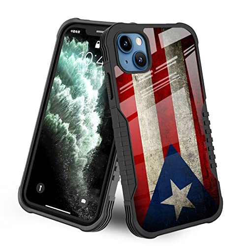 Puerto Rico Flag Vintage Style Blue Red