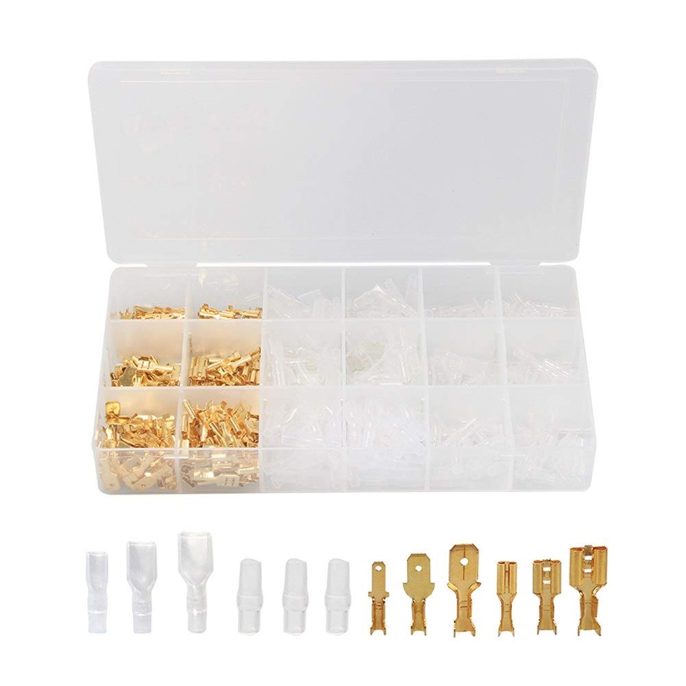 600PCS Electrical Connector Kit - 2.8/4.8/6.3mm Spade Terminals for Auto & Home Wiring