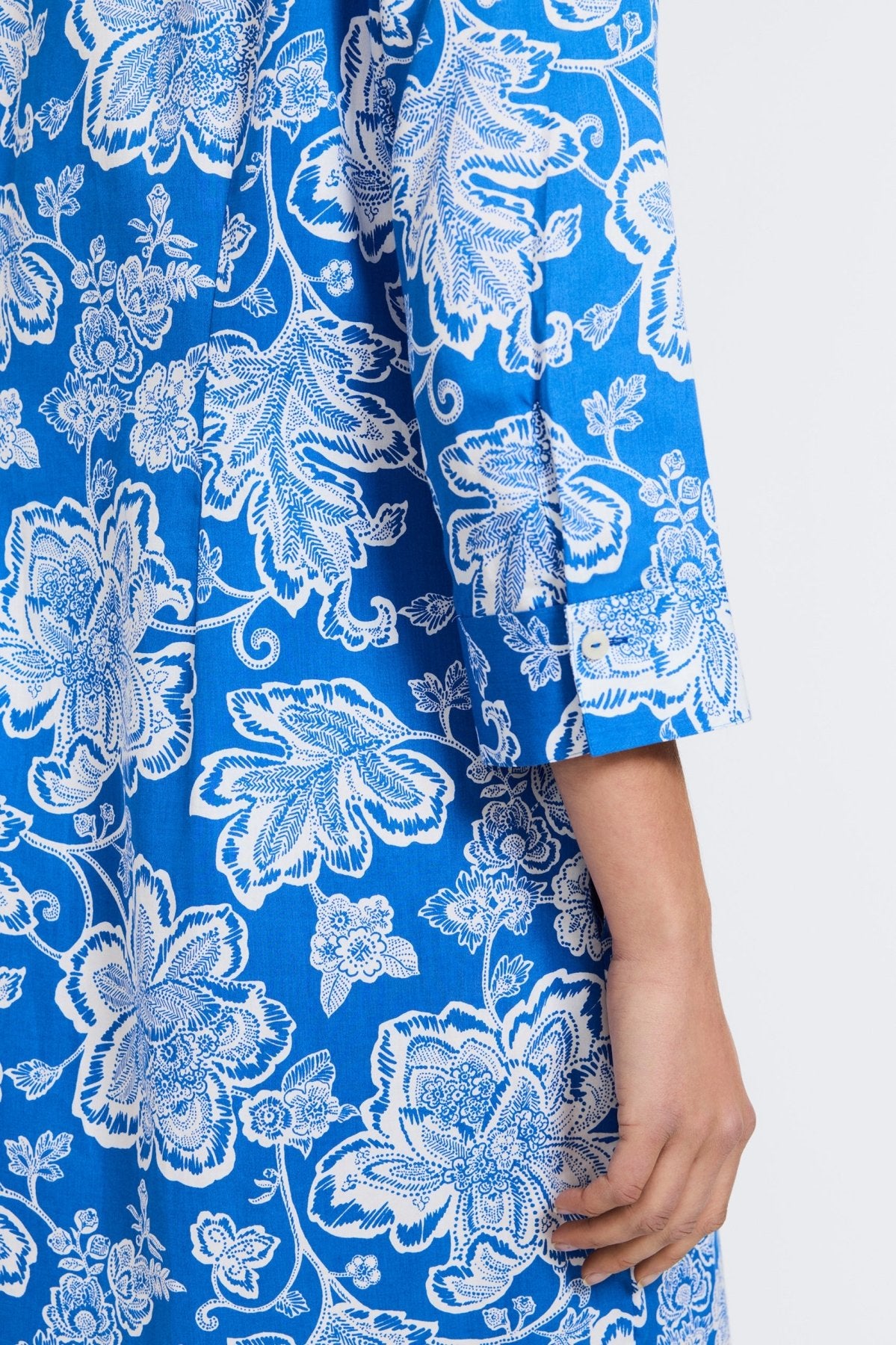 Rocca Women's Floral Print 3/4 Sleeve Woodblock Dress - Perfect for Spring Weddings, Garden Parties & Casual Outings