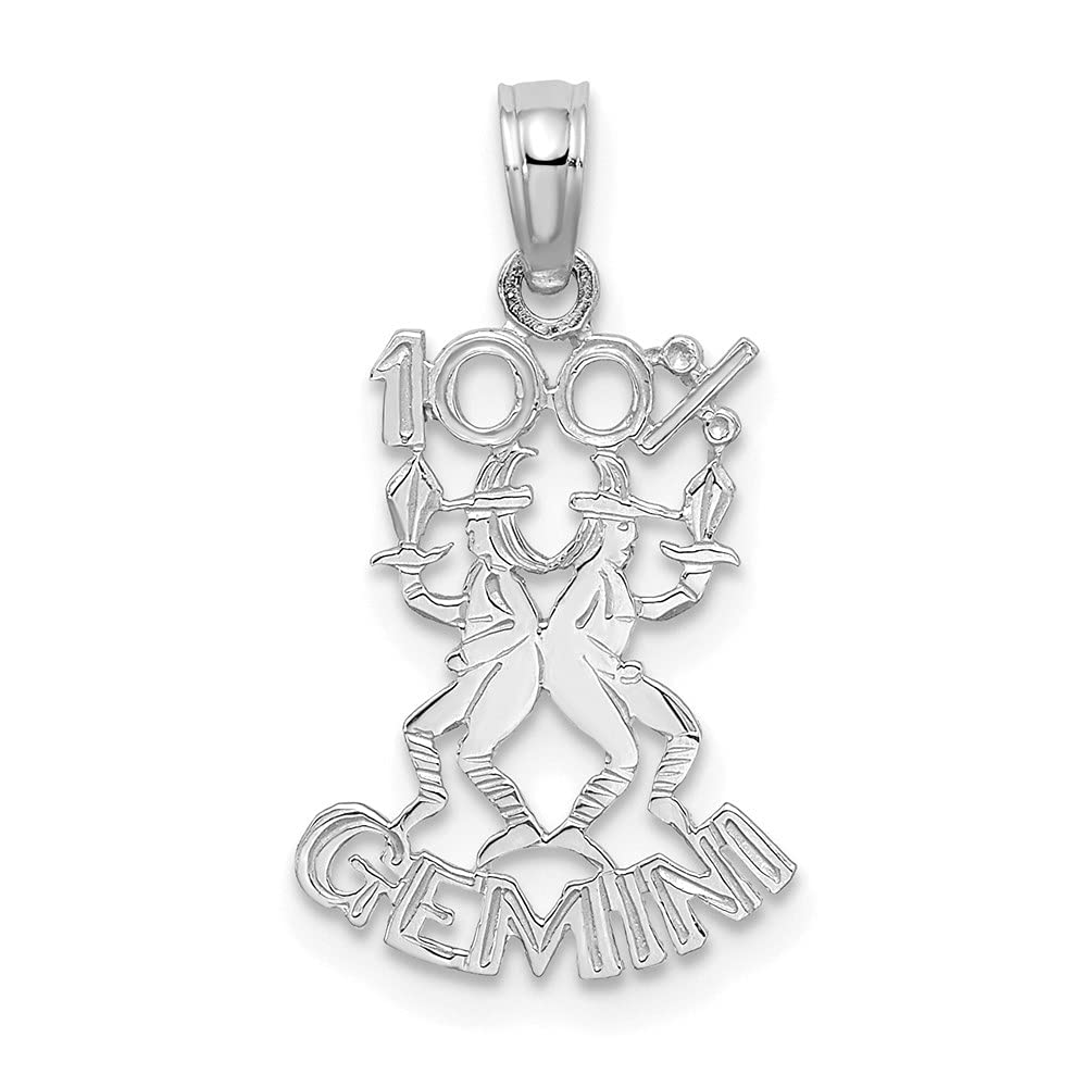 14K Gold Zodiac Gemini Charm Pendant Necklace - Elegant Birthstone Jewelry Gift for Women, Girls, Teens - Perfect for Birthdays, Anniversaries, Graduation & Special Occasions