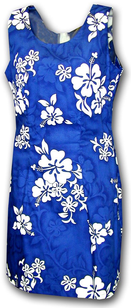 Pacific Legend Hawaiian Attire White Hibiscus Dress - Women's Floral Summer Beach Dress for Vacation, Luau Party & Tropical Getaway