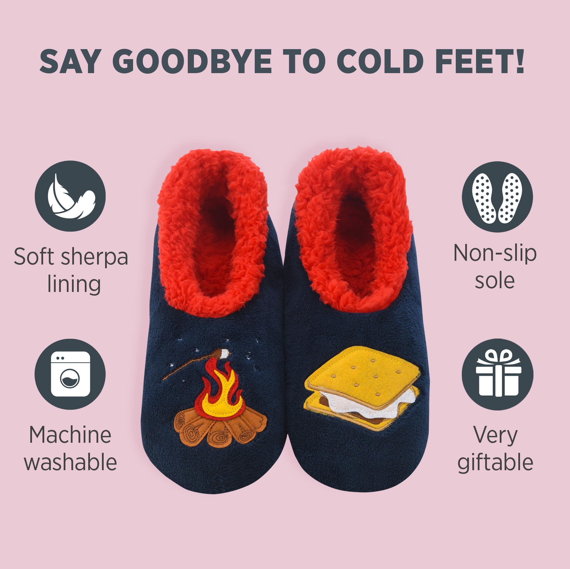 Cozy Snoozies Pairable Slipper Socks for Women - Non-Slip Fuzzy House Slippers with Fun Designs | Perfect for Lounging, Relaxing & Gift Giving