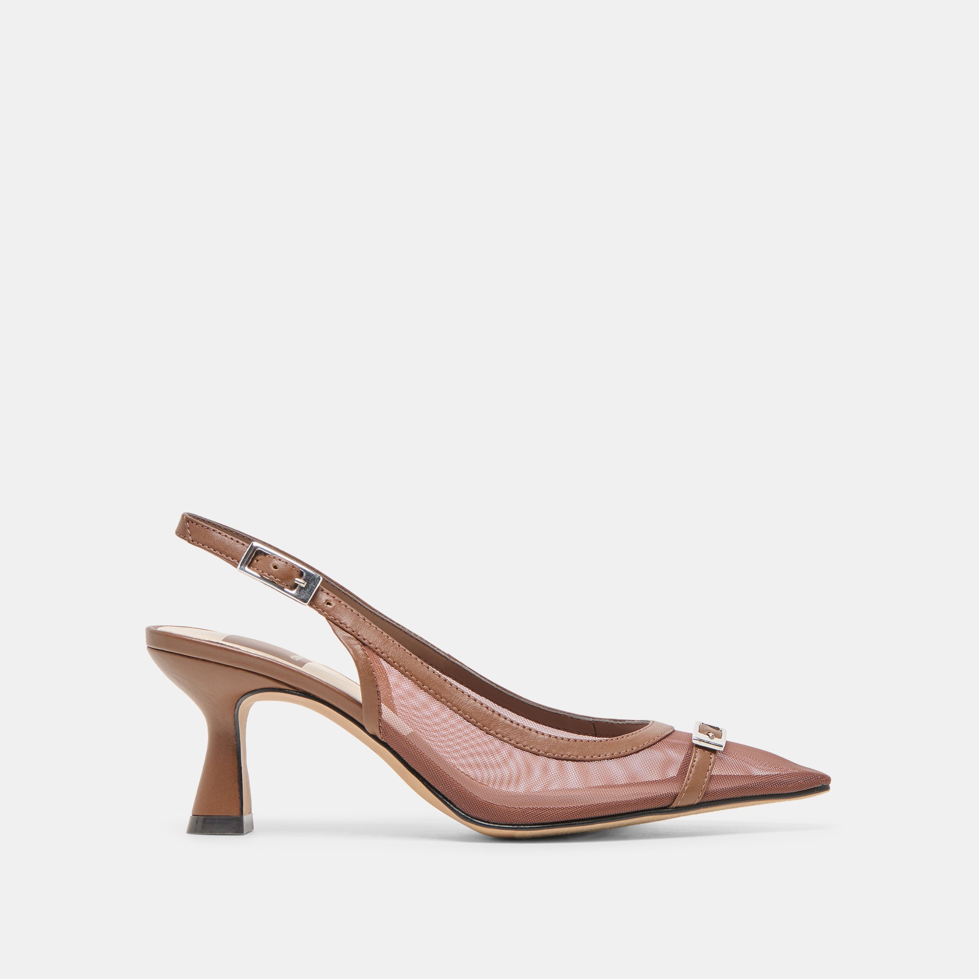LORINE Women's High Heels - Espresso Brown Mesh Pointed Toe Pumps for Office, Party & Evening Wear - Comfortable Dress Shoes for Women