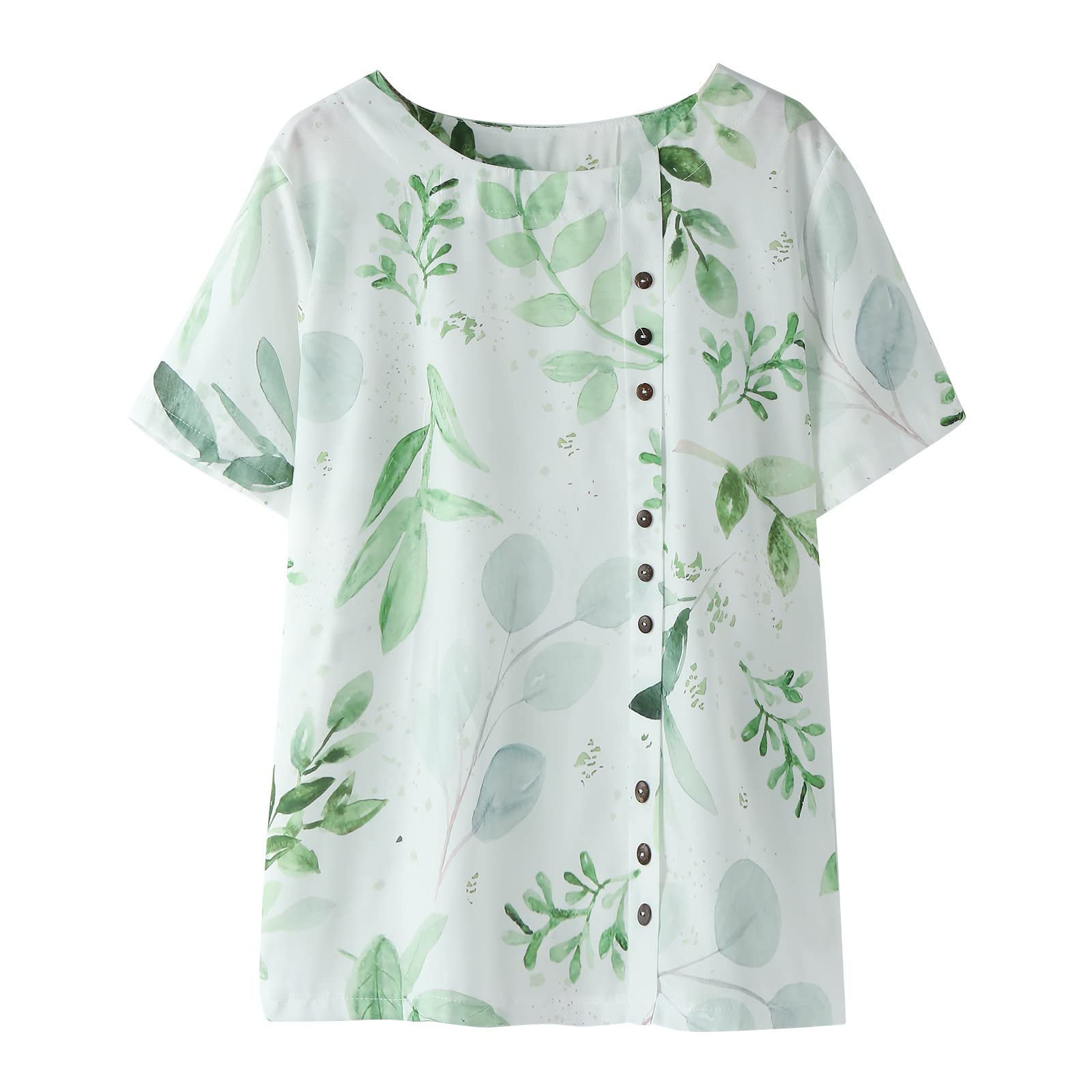 Women's Short Sleeve Printed Tunic T-Shirt - Summer Casual Fashion Tee in White | Perfect for Beach Outings, Weekend Wear & Everyday Comfort