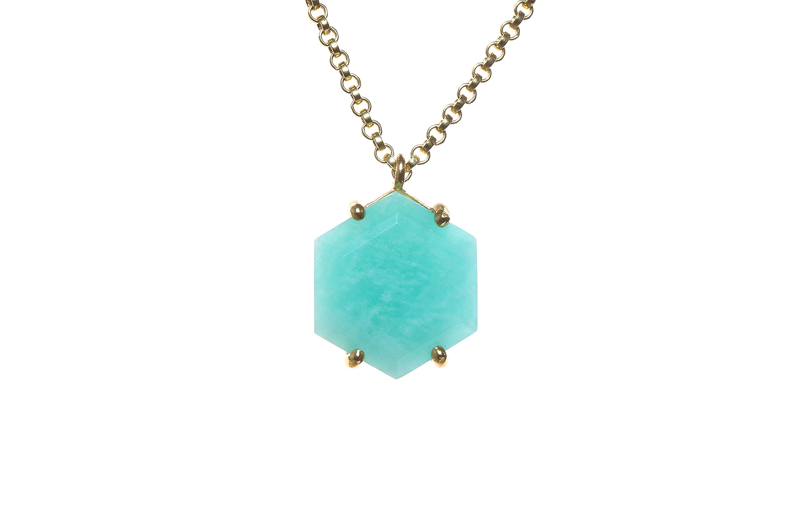 Anemone Geometric Amazonite Necklace - Handmade Blue Crystal Statement Jewelry for Women - Elegant Bridal, Birthday & Anniversary Gift with Gift Box - Perfect for Weddings, Parties & Special Occasions