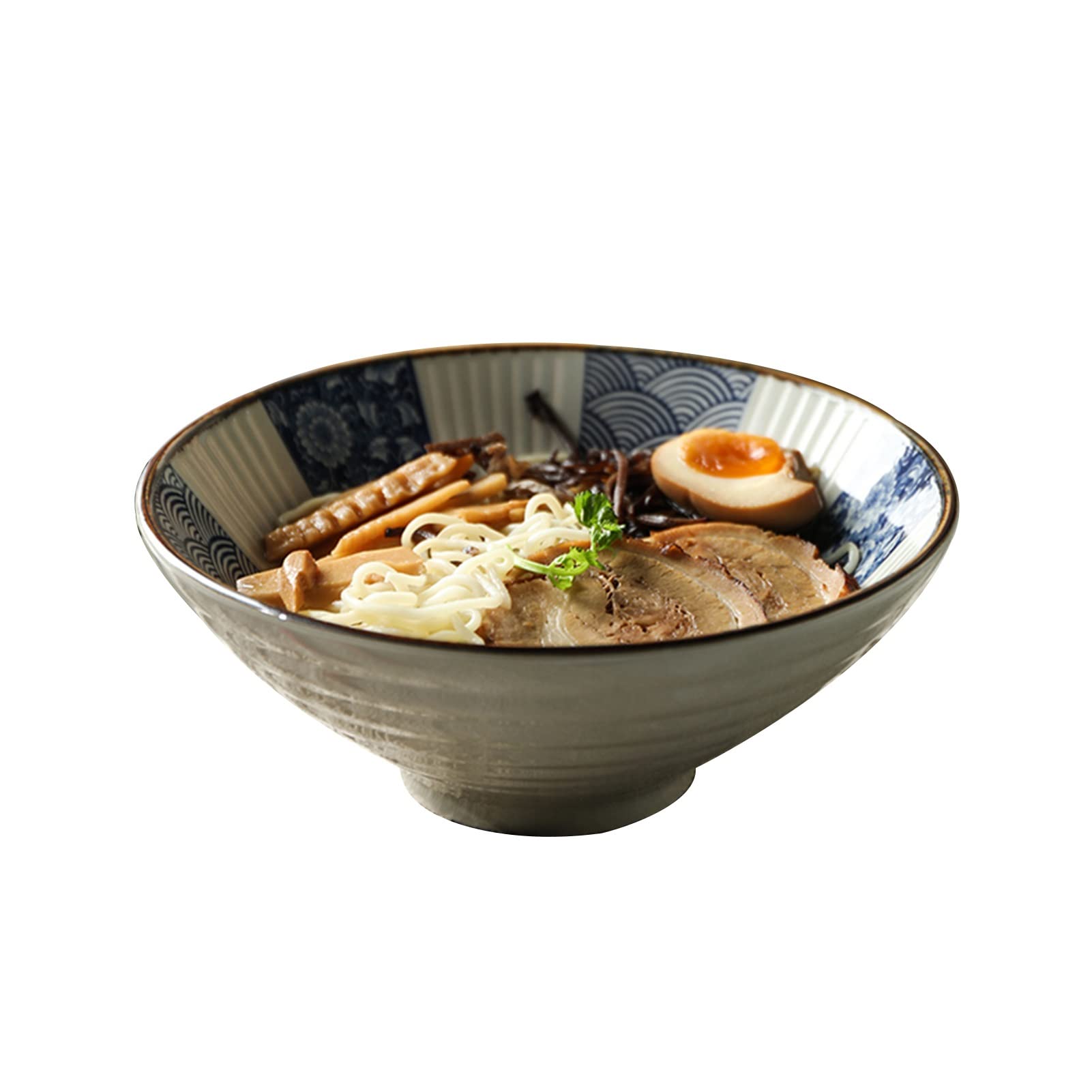 Premium Set of 2 Japanese Ceramic Ramen Bowls - 9 Inch Pho Noodle Soup Bowls for Ramen, Udon, Miso, Soba, Pho, Cereal & Salad - 35oz Versatile Dinnerware for Home, Restaurant & Gifts - Microwave & Dishwasher Safe