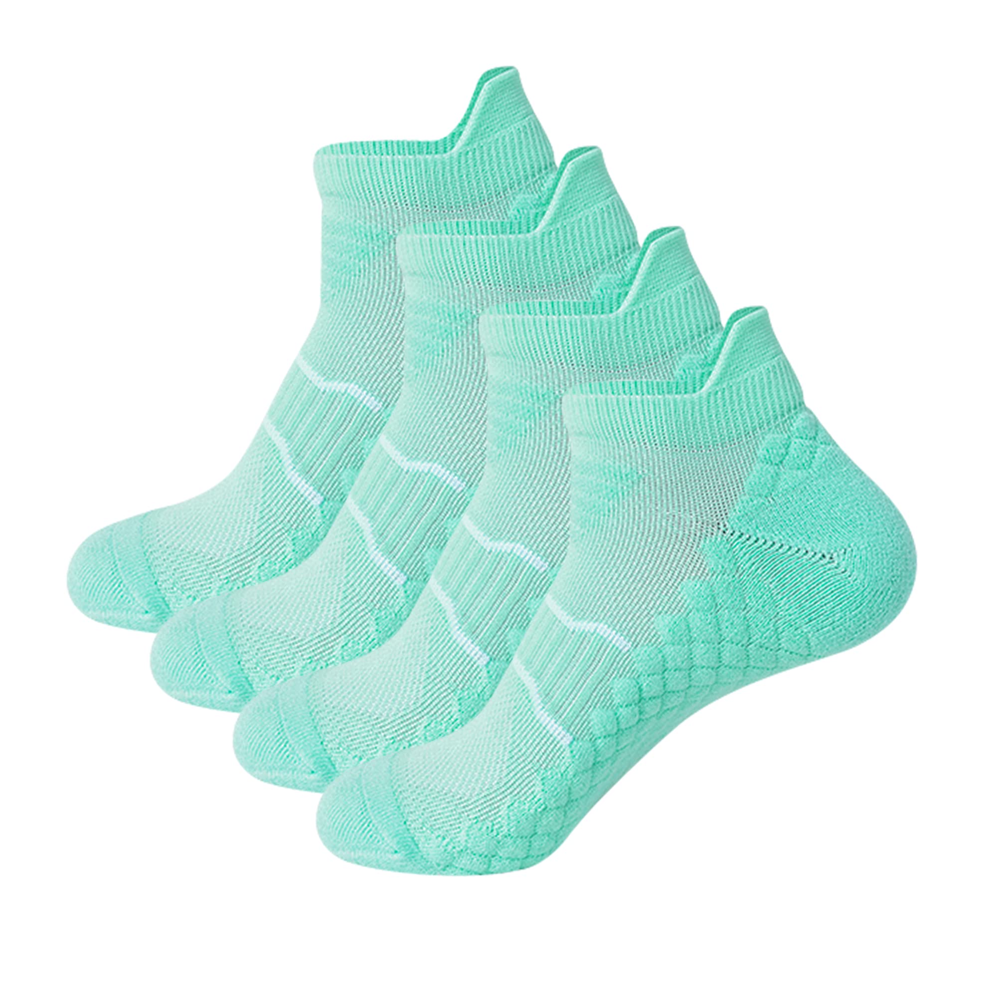 TENNOLA 4 Pairs Women's Low Cut Athletic Socks - Cushioned, Breathable, Non-Slip Running & Sports Socks for Workout, Gym, and Daily Wear