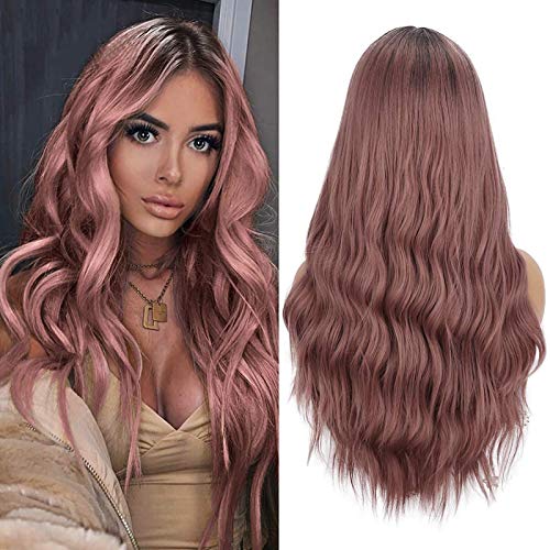 24 Inch Peruvian Deep Curly Wave Human Hair 360 Lace Frontal Wig for Women - Glueless Pre-Plucked Wet & Wavy Full Lace Wig in 7 Colors (Pink, Slightly Curly) | Perfect for Daily Wear, Parties, Cosplay and Special Occasions