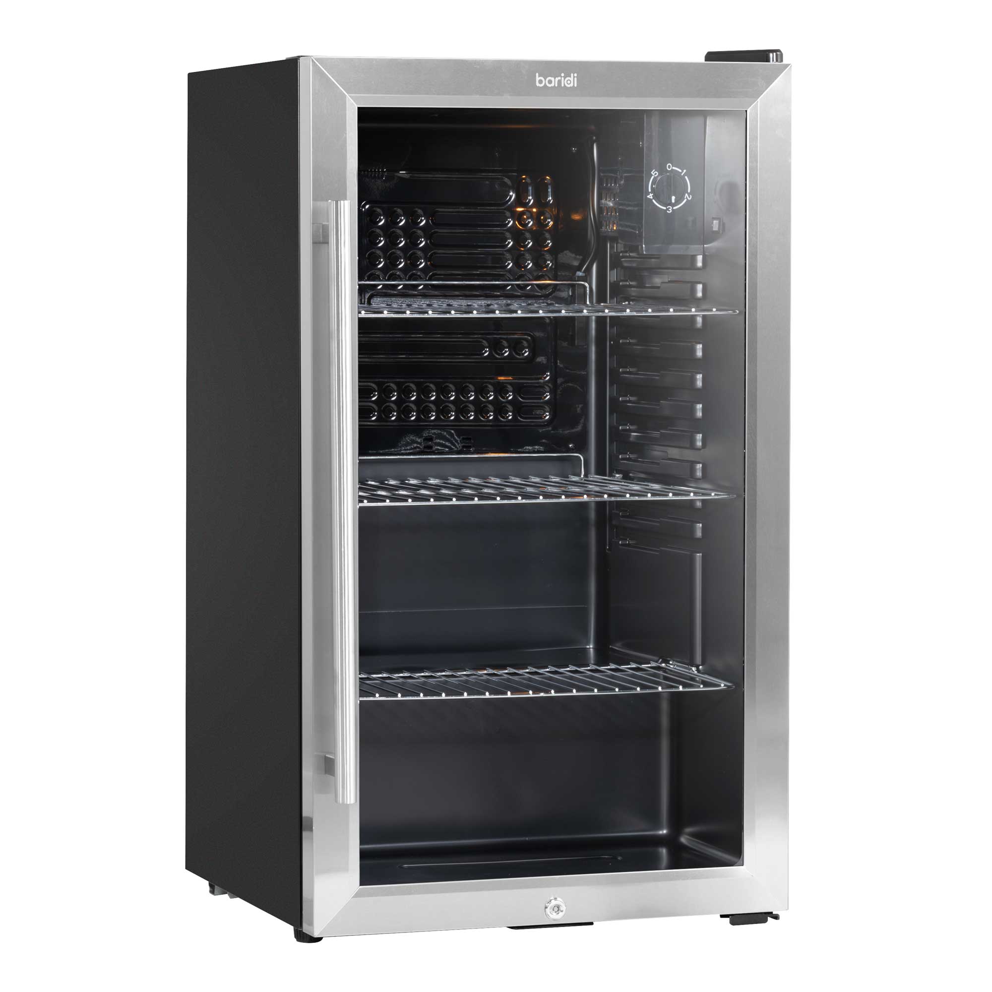 85L Under Counter Beverage Refrigerator - Stainless Steel Wine & Beer Cooler with LED Light for Home, Bar, or Restaurant - Energy Efficient & Quiet Operation