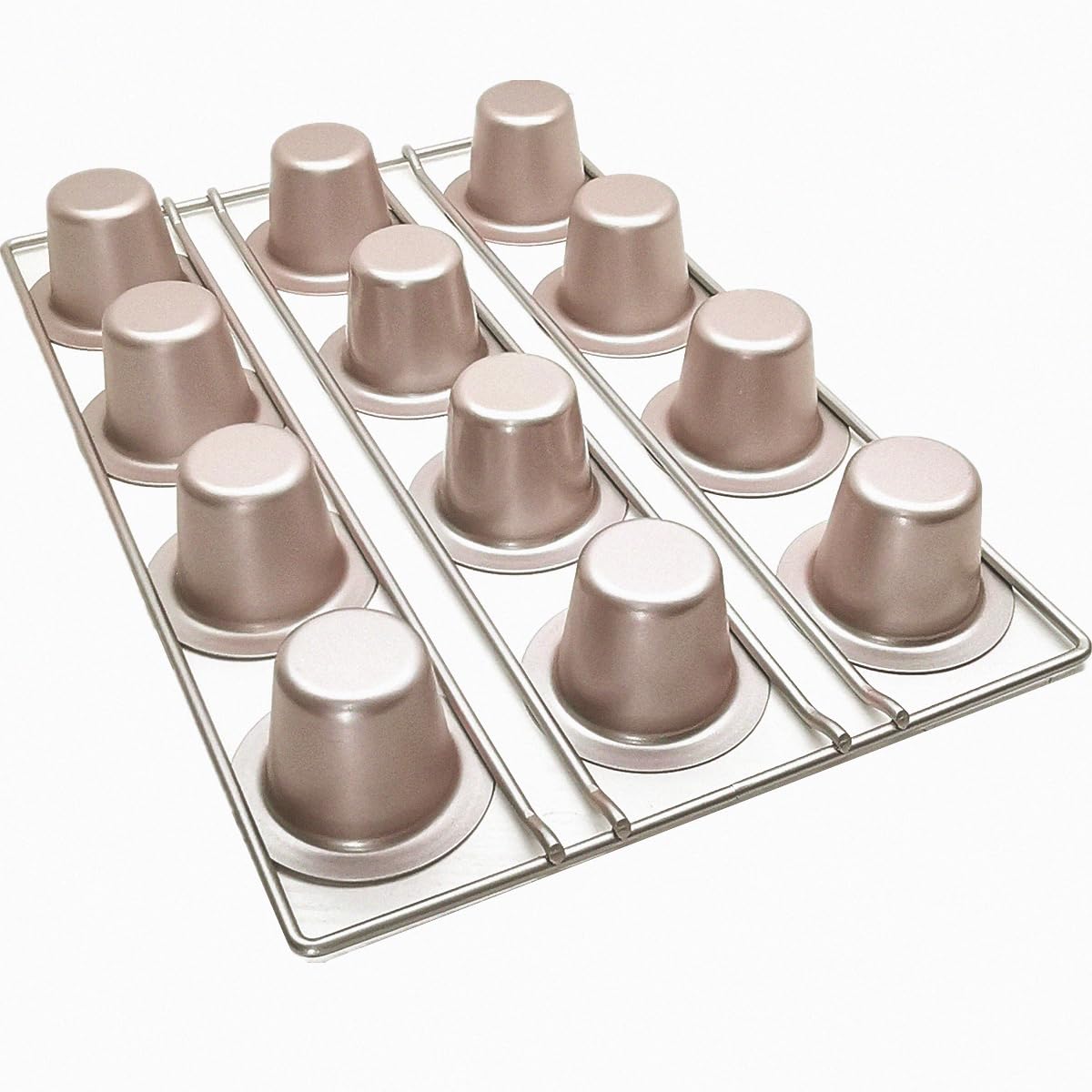 12-Cavity Non-Stick Popover Pan - Yorkshire Pudding, Muffin & Cupcake Baking Mold for Oven - Premium Champagne Gold Bakeware - Perfect for Holiday Baking, Brunch & Party Desserts