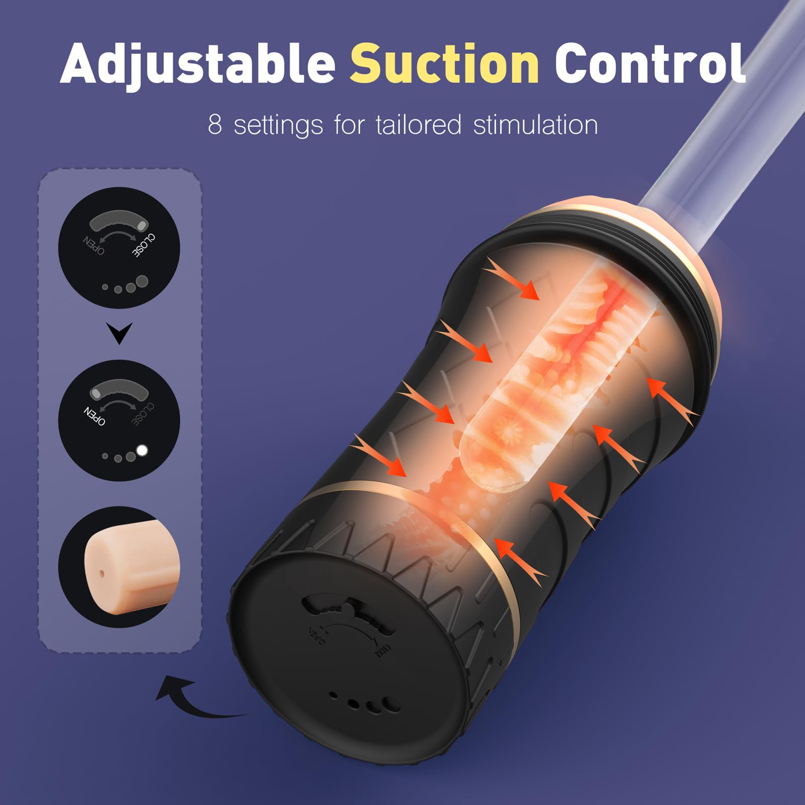 Realistic Male Masturbator for Men - Adjustable Twist Top Pocket Pussy Stroker | Soft Fleshy Penis Training Adult Toy | Discreet Solo Pleasure & Stress Relief at Home