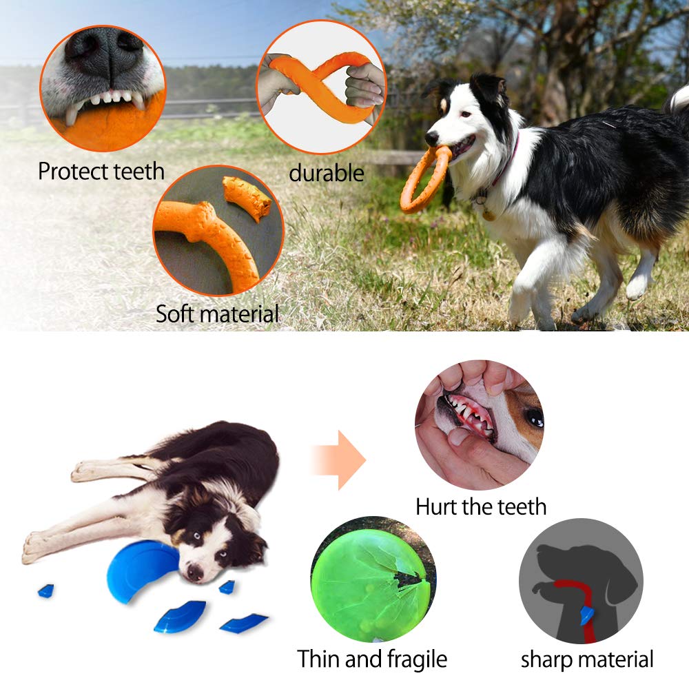 **LaRoo Durable Dog Toys for Large Breeds - Floating Flying Disc & Interactive Ring Tug Toy for Fetch, Training & Teething - Perfect for Outdoor Play, Beach & Pool Fun**