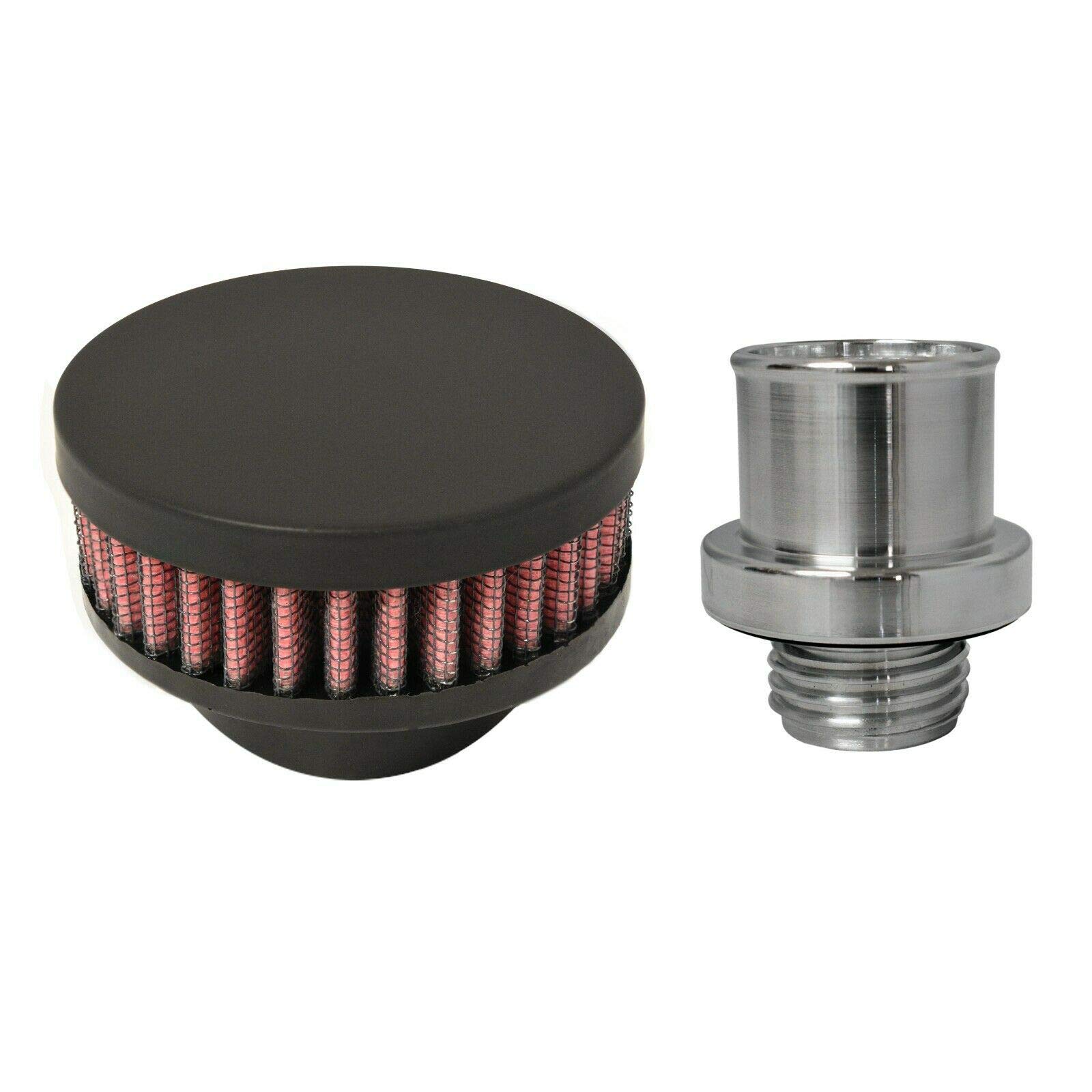 Billet Baffled Valve Cover Breather Oil Cap for 2009-2015 Dodge Ram 1500 2500 3500 5.7L Hemi V8 - Flat Black - Engine Performance & Protection - Ideal for Off-Roading & High-Performance Driving