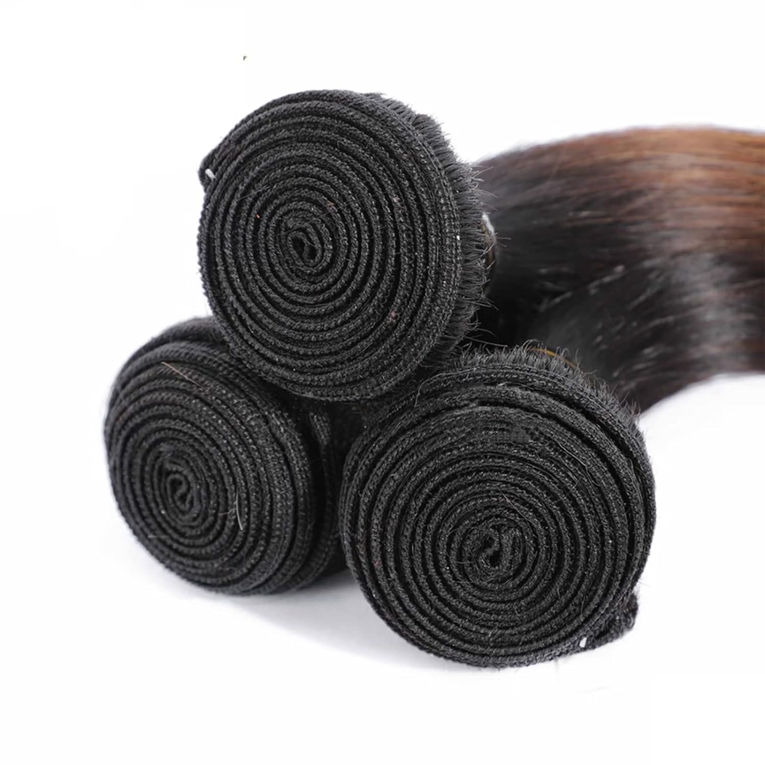 Ombre Straight Hair Extensions 3 Bundles (14/16/18 Inch) 100% Virgin Human Hair Weaves for Natural Look | Perfect for Daily Styling, Parties & Special Occasions