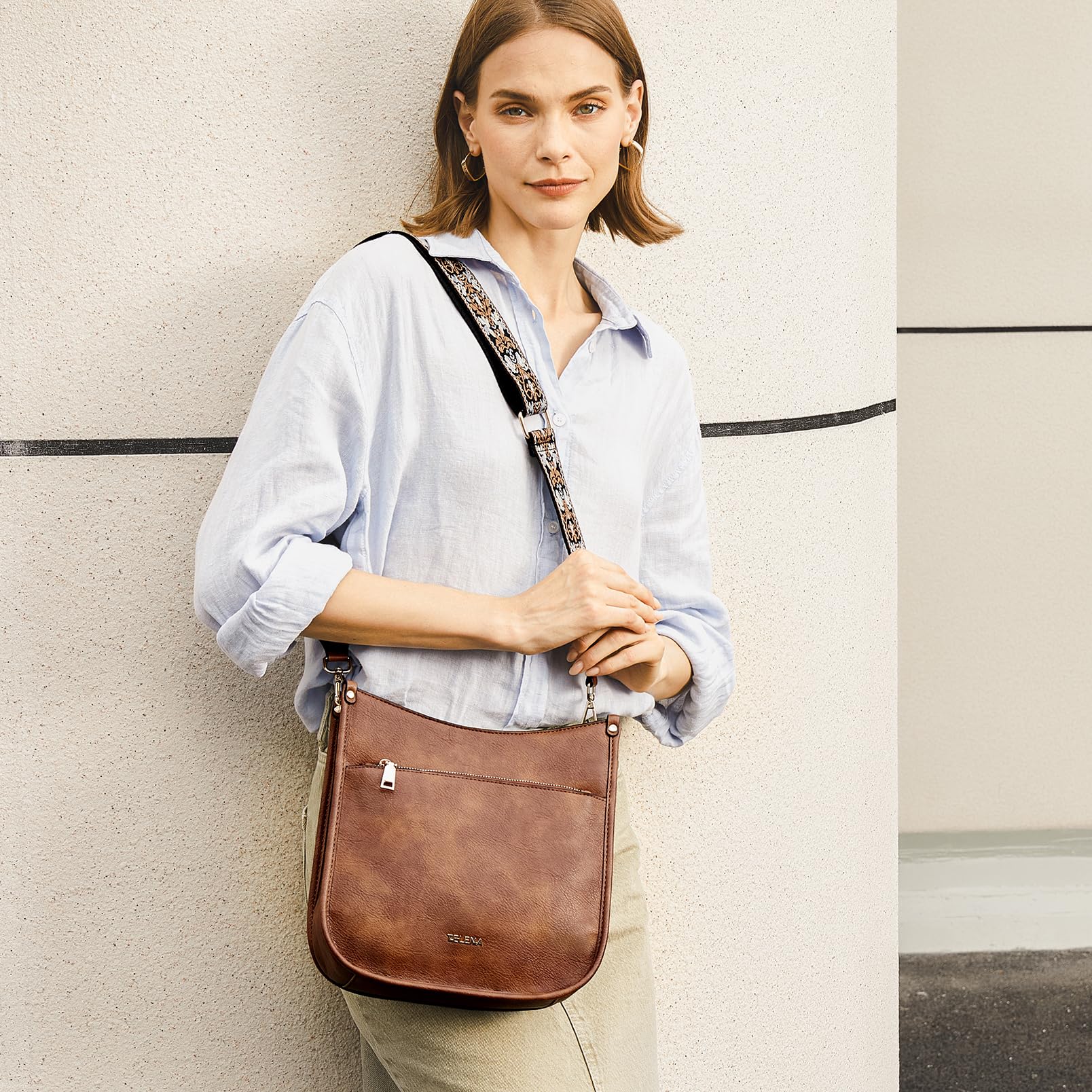 Trendy Vegan Leather Crossbody Purse for Women - Adjustable Guitar Strap Bucket Hobo Bag | Perfect for Daily Use, Travel & Casual Outings