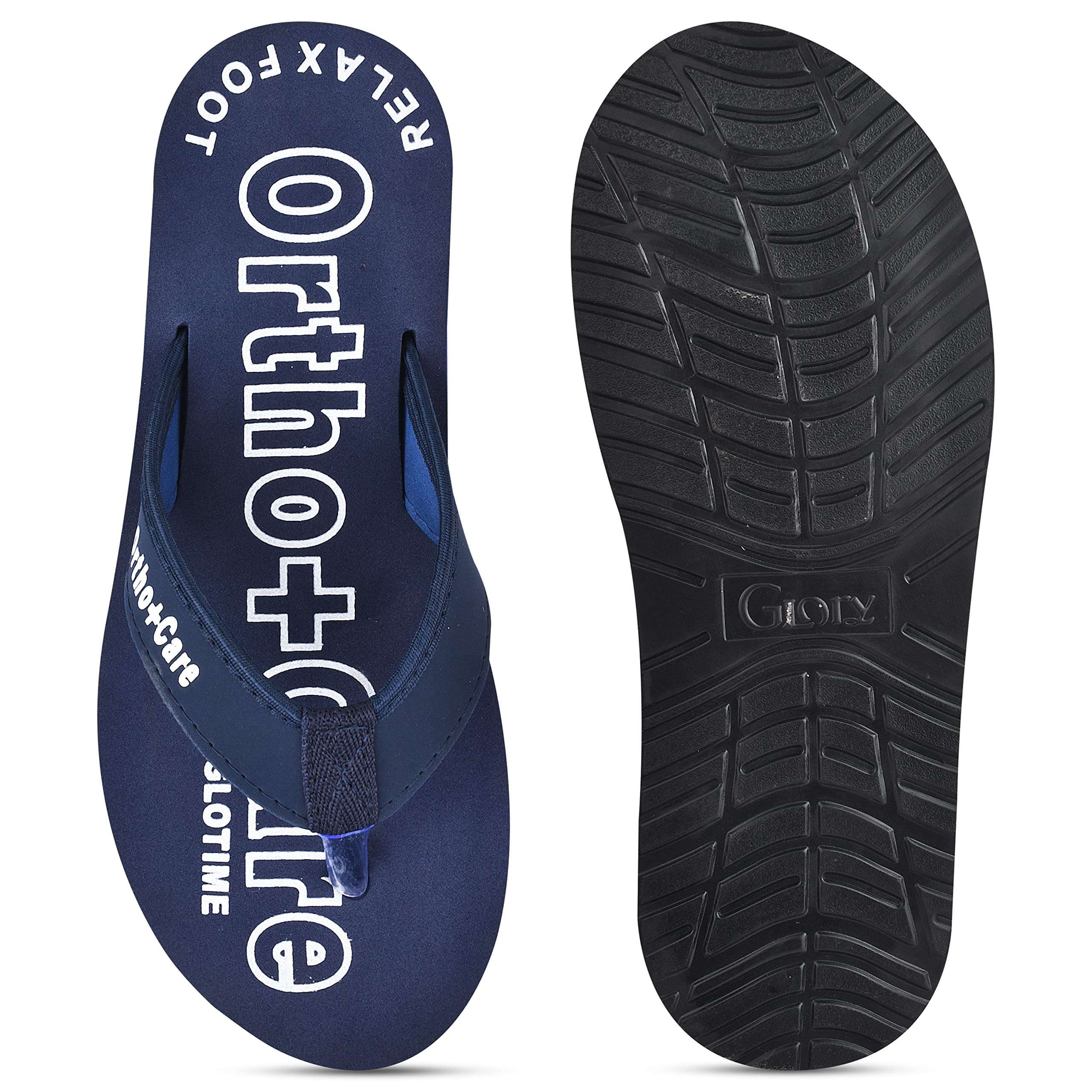 GLORY Men's Diabetic & Orthopedic Slippers - Lightweight Cushioned Comfortable Flip Flops with Soft Footbed for Plantar Fasciitis Relief | Perfect for Home, Hospital & Post-Surgery Recovery