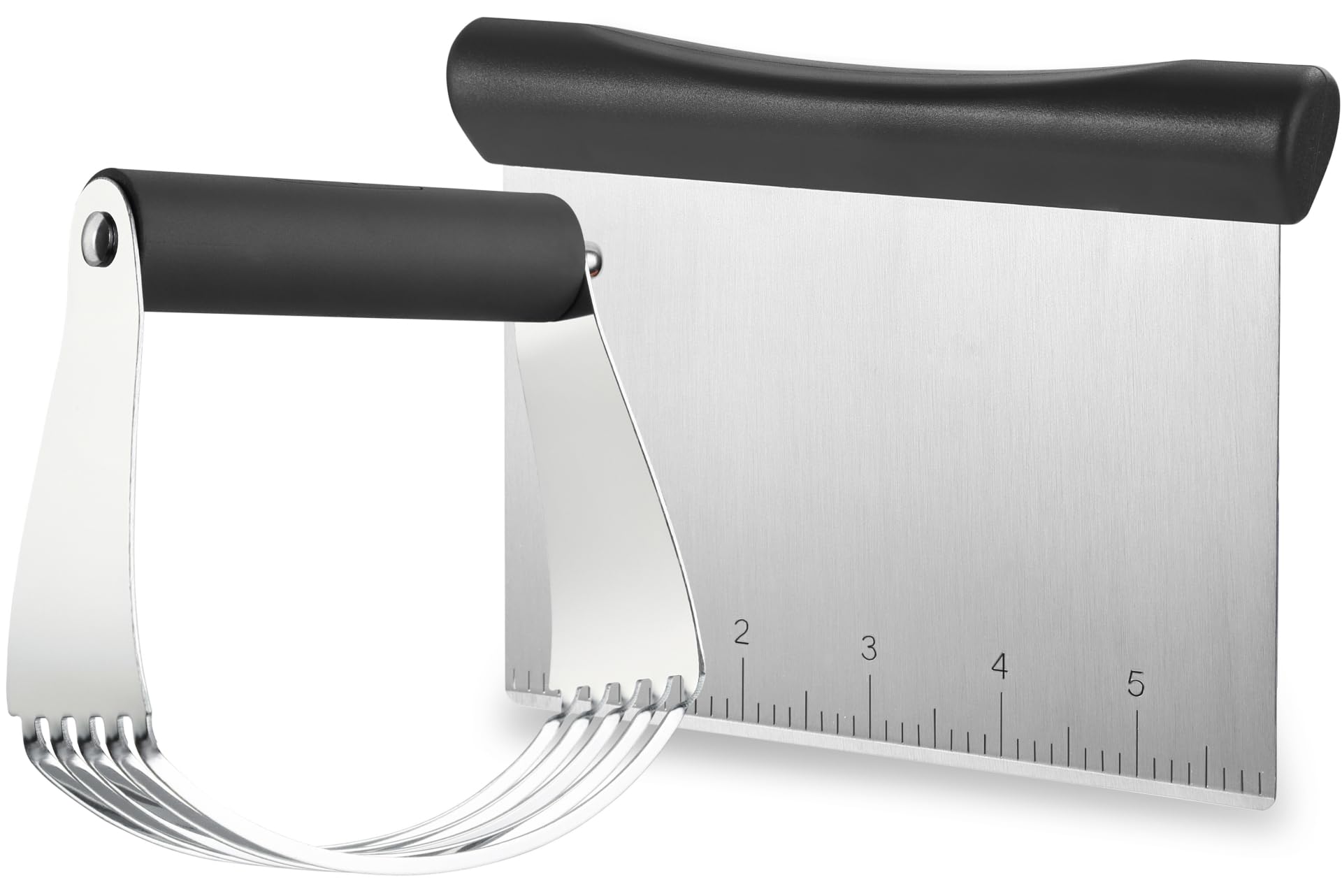 Spring Chef Stainless Steel Dough Blender & Pastry Cutter - Multipurpose Baking Tool with Soft Grip Handles for Pizza, Pies, Nuts & Pastries | Dough Mixer, Bench Scraper & Pastry Blender for Home Bakers & Professional Kitchens