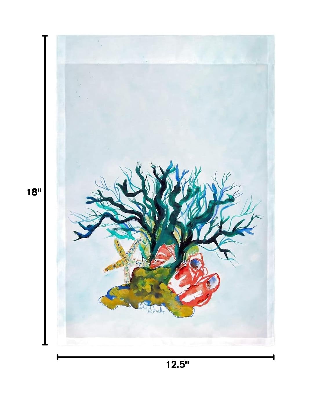 Betsy Drake FL1092 12.5 x 18 Inch Coastal Decor Flag - Starfish, Coral & Seashells Design for Beach House, Porch or Garden Decoration
