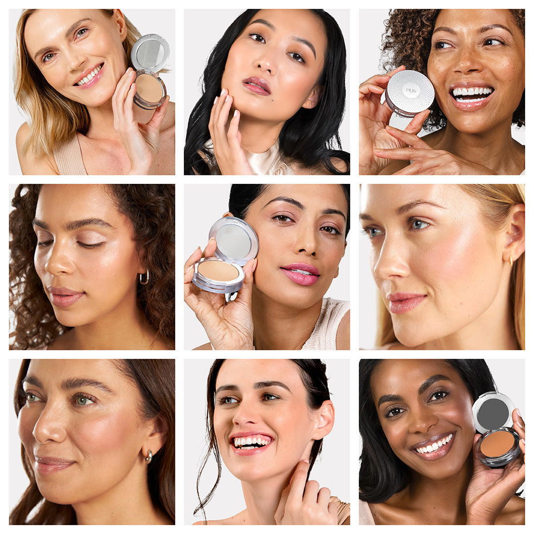 4 in 1 Pressed Mineral Makeup with Broad Spectrum SPF 15 - Natural Sun Protection & Flawless Coverage for Daily Wear & Outdoor Activities