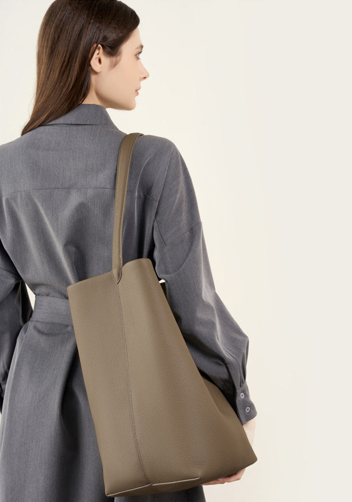 Stylish Women's Casual Leather Bucket Bag - Fashionable Crossbody Shoulder Handbag for Everyday Use, Work, Travel & Shopping