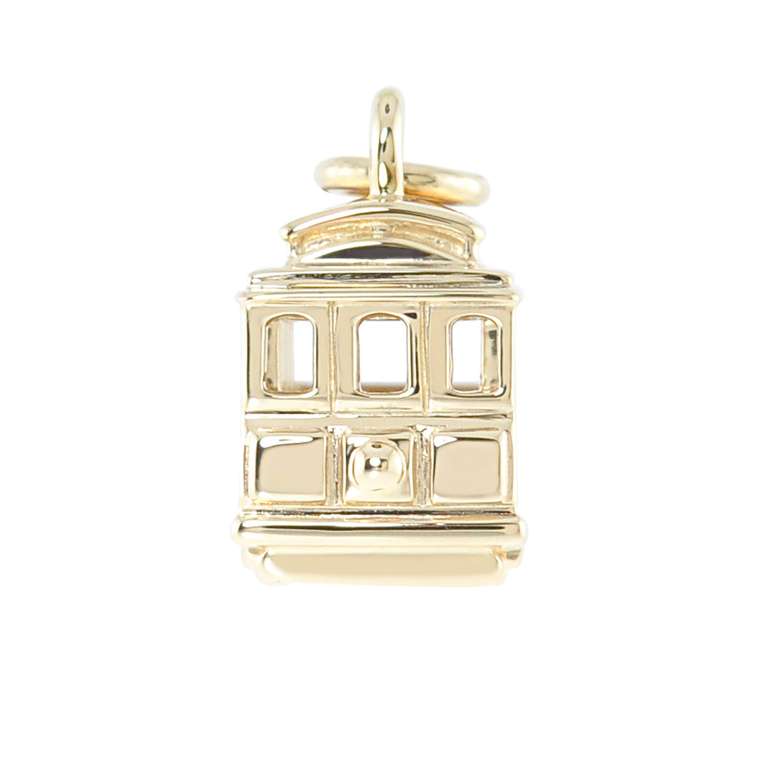Small Gold Cable Car Charm Pendant - Vintage-Inspired Jewelry for Necklaces & Bracelets - Perfect for Travel Lovers & San Francisco Souvenirs