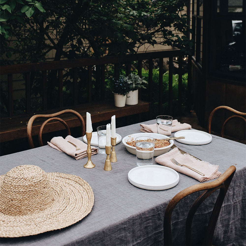 Premium Stonewashed Linen Tablecloth - 100% Natural Fabric - Elegant Dining & Home Decor for Parties, Weddings, and Everyday Use