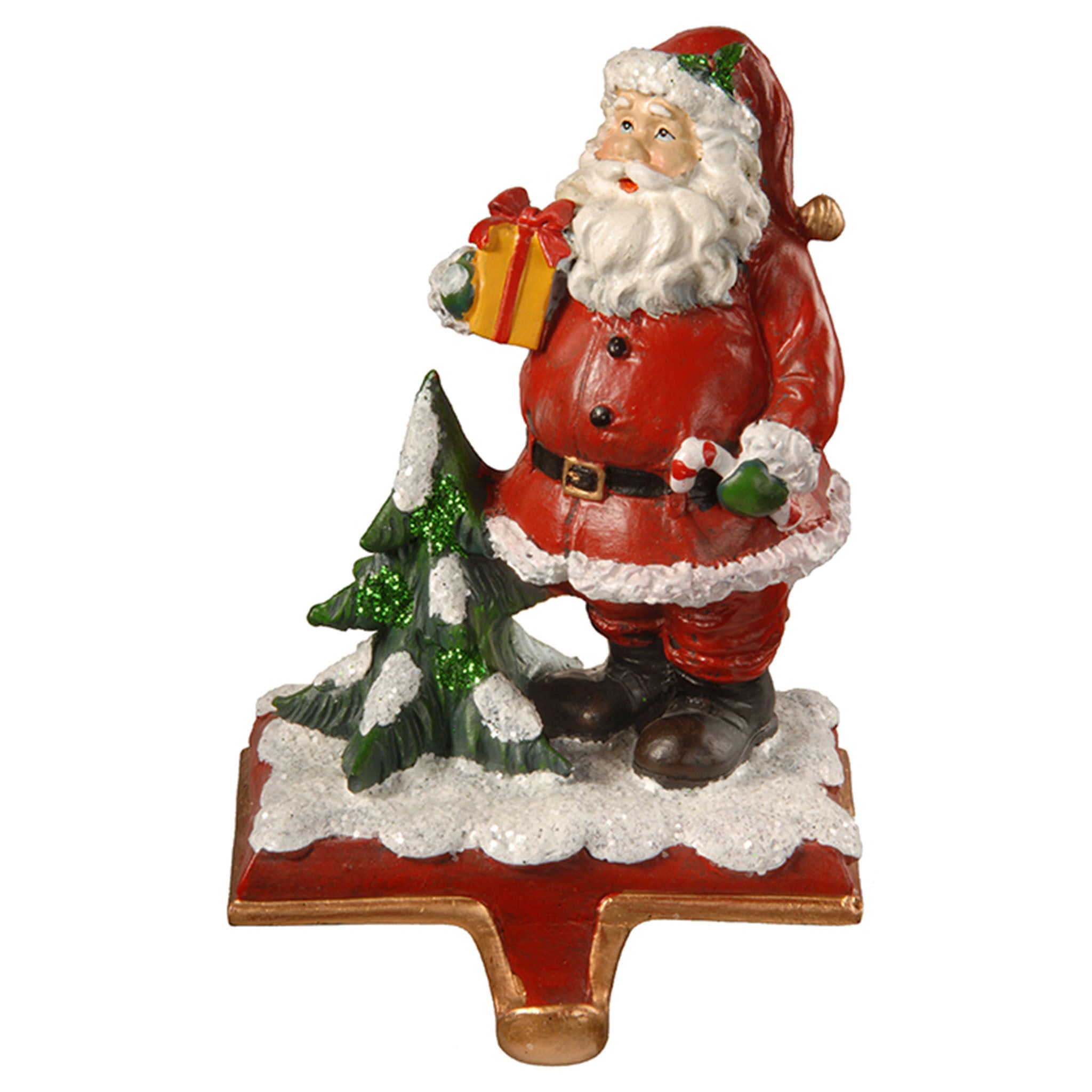6.5 Inch Christmas Santa Stocking Holder - Festive Fireplace Mantle Decor for Holiday Home Decorations
