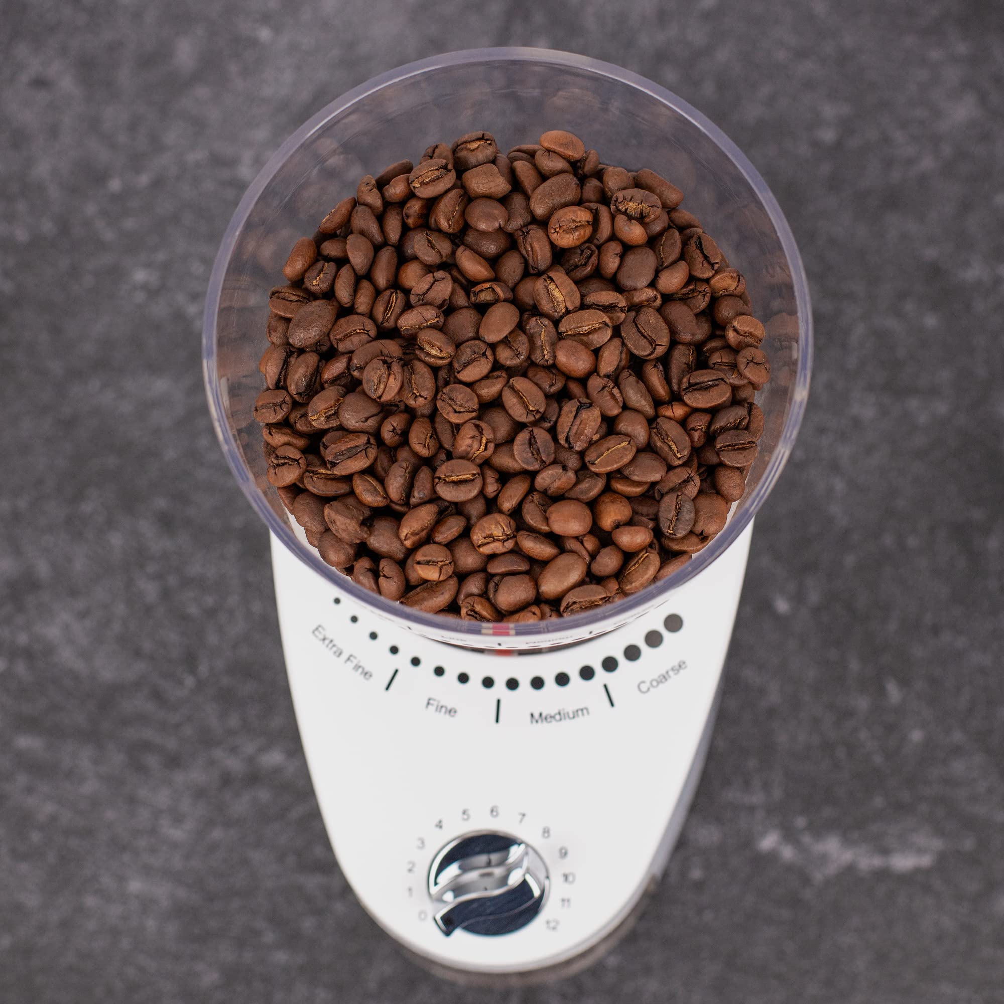 Capresso Infinity Plus Conical Burr Coffee Grinder - Premium Stainless Steel Burrs, Adjustable Grind Settings, White - Perfect for Espresso, French Press & Pour Over Coffee Brewing