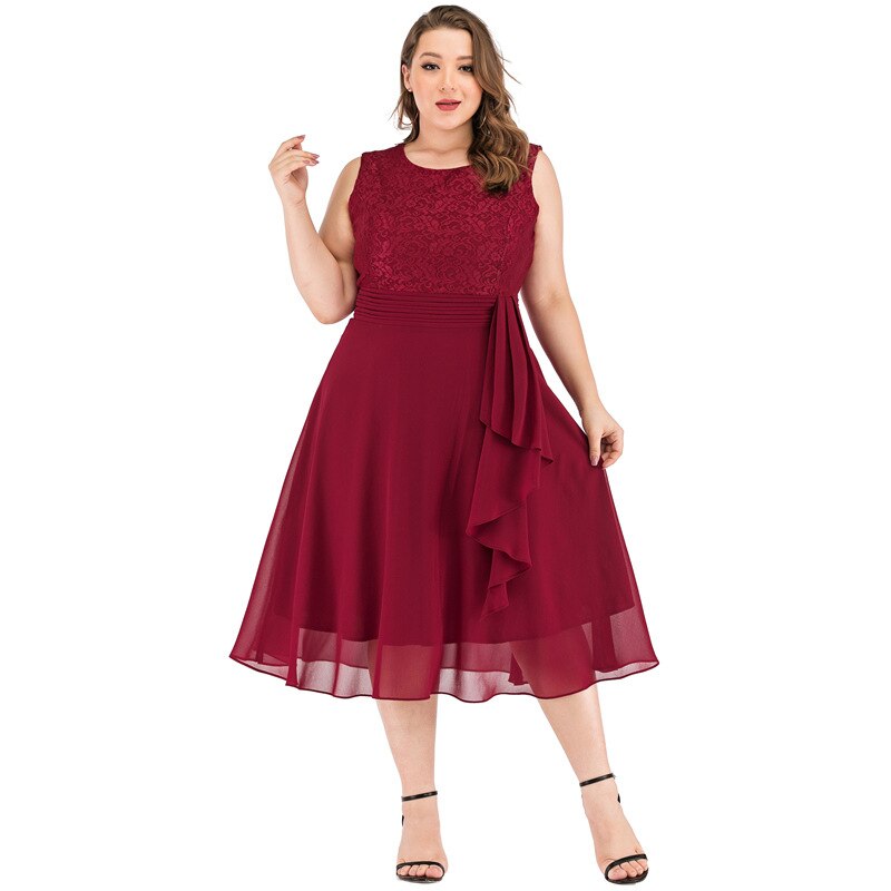 Vintage Retro Chiffon Party Dress for Women - Elegant Flowy Midi Dress for Cocktail Parties, Weddings & Special Occasions