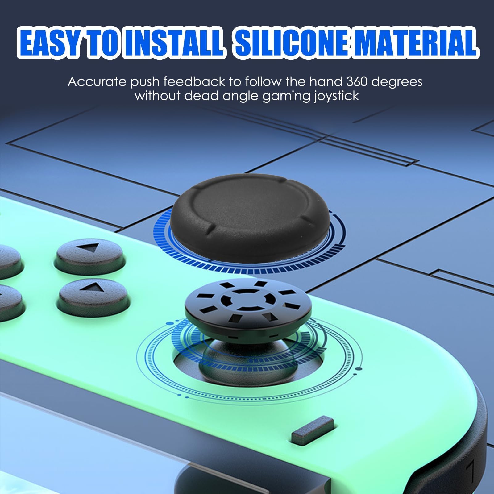 2 Pack Analog Silicone Thumb Grip Covers for Nintendo Switch Joy-Con - Replacement Joystick Caps Protector for Enhanced Gaming Comfort & Grip - Perfect for Switch, Switch Lite, and OLED Models