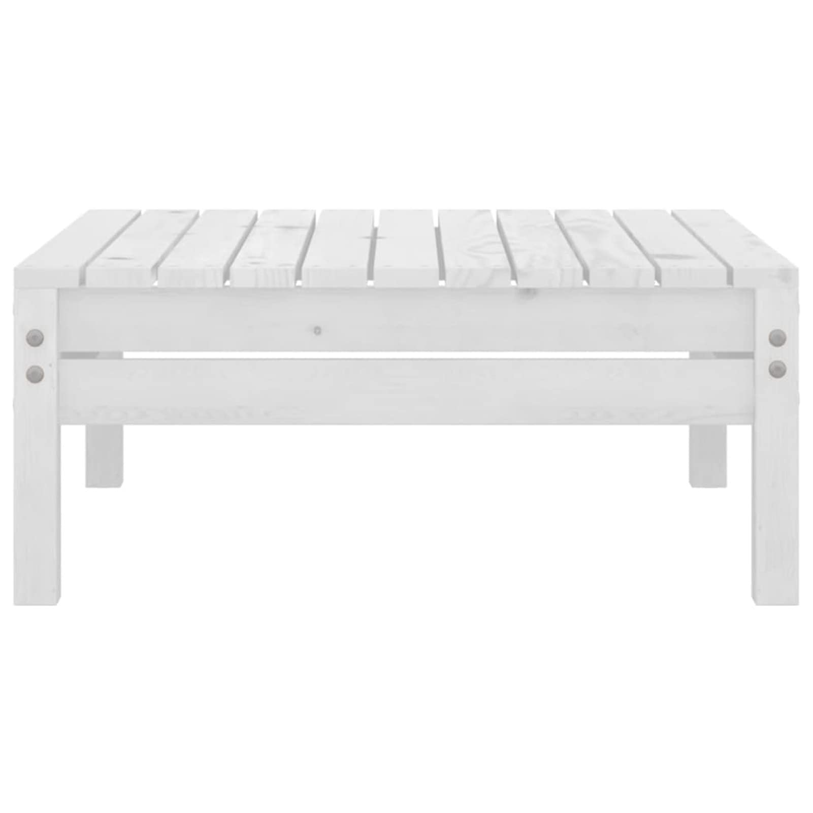 Gecheer 3-Piece Patio Lounge Set - Solid Pine Wood Indoor/Outdoor Furniture with 2 Loveseats & Coffee Table - White - Perfect for Living Room, Poolside, Garden & Backyard Relaxation