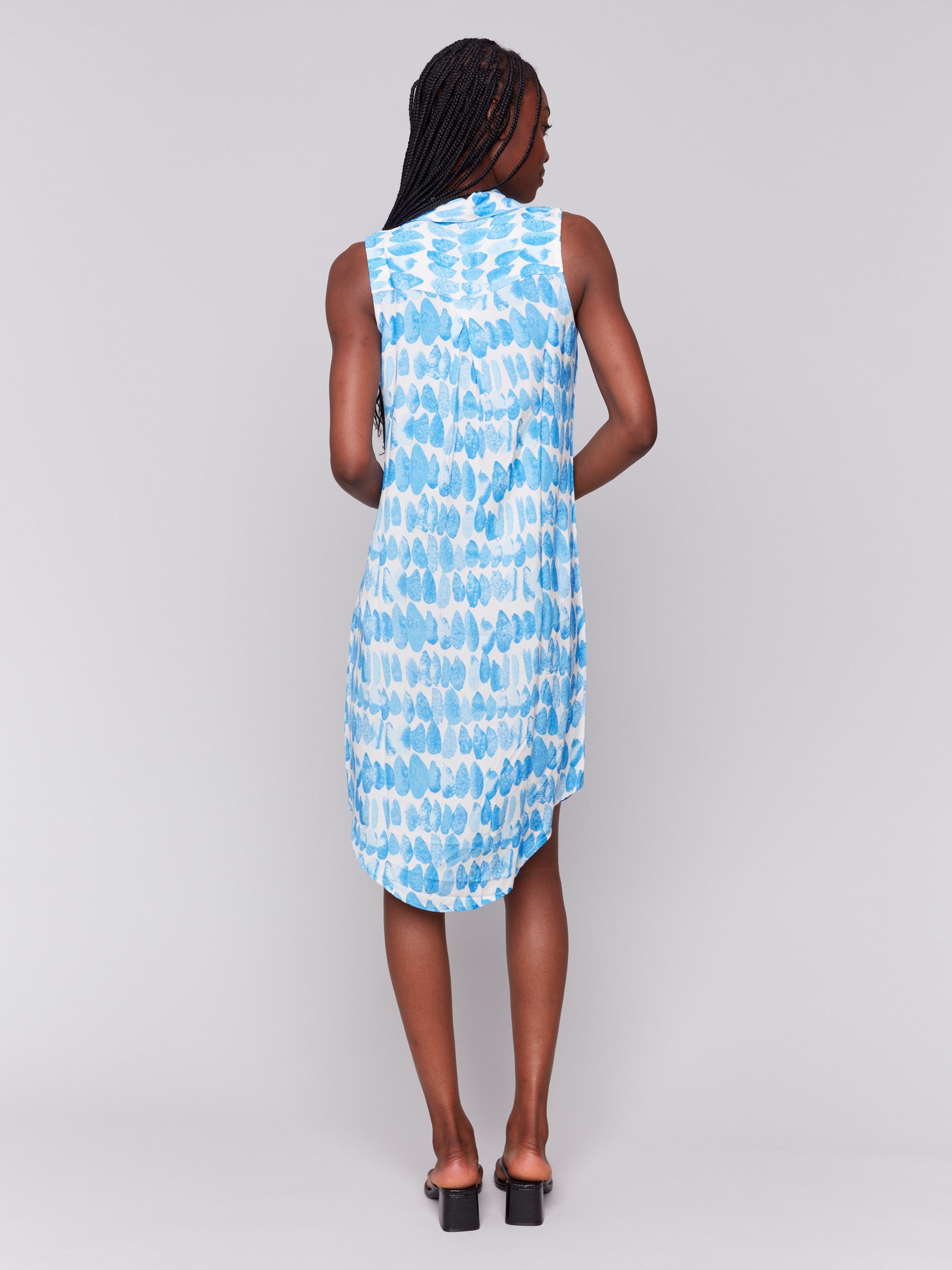 Floral Printed Sleeveless Button Front Summer Dress - Women's Casual Beach Cover Up Dress for Vacation, Pool Party & Outdoor Activities