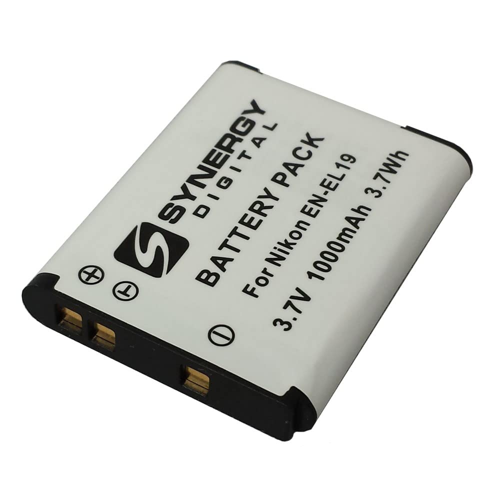 Synergy EN-EL19 Replacement Battery for Nikon S5200 Digital Camera - 3-Pack Li-Ion 3.7V 1000mAh - Compatible with Nikon EN-EL19 - Perfect for Travel, Photography & Backup Power