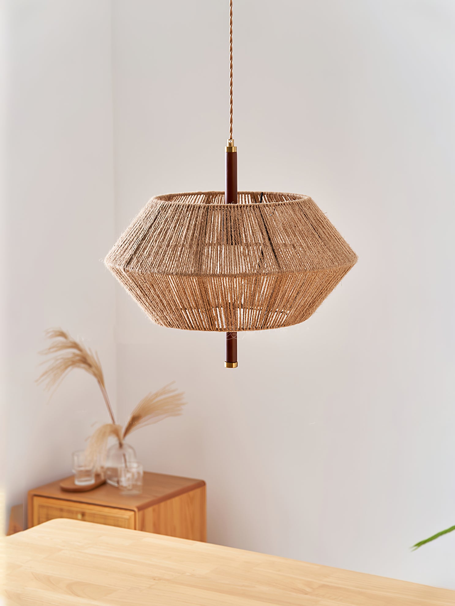 Aluna Modern Corded Pendant Light - Adjustable Hanging Fixture for Kitchen Island, Dining Room & Bedroom Lighting | Dimmable LED Bulb Included