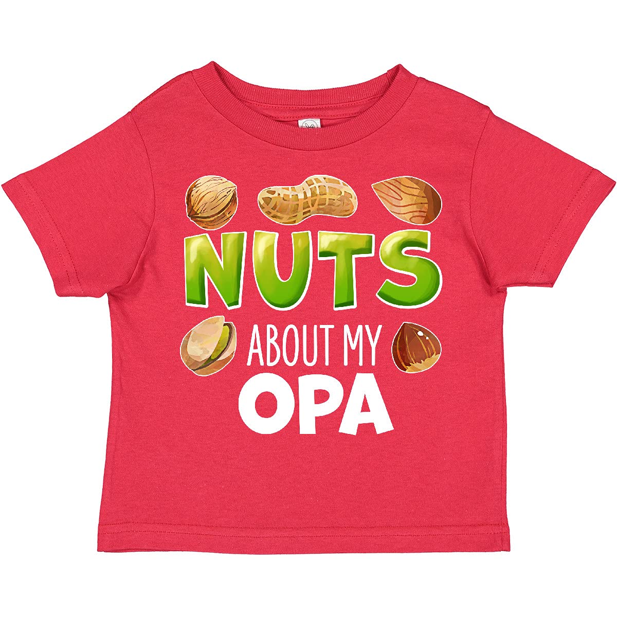 Inktastic Nuts About My Opa Peanut Almond Pistachio Toddler T-Shirt - Cute Graphic Tee for Grandparents Day & Family Reunions