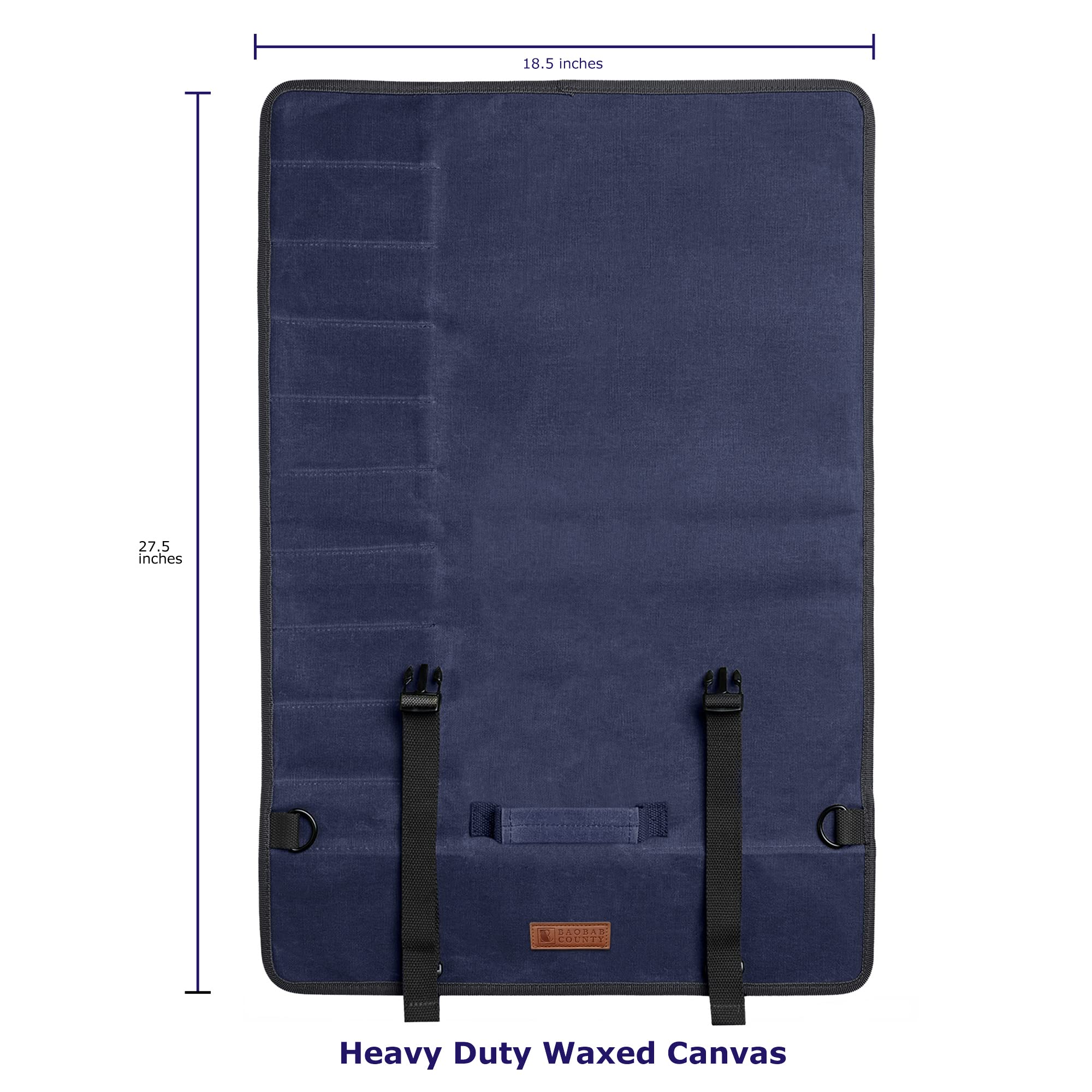 Professional Knife Roll Bag for Chefs - Durable & Stylish Navy Blue Knife Storage Case - Perfect for Culinary School, Kitchen, Travel & BBQ