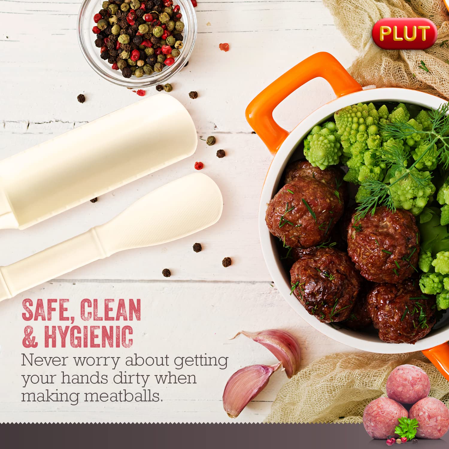 Non-Stick Plastic Meatball Maker Tool - 2 Pack | Easy Meatball Scoop & Baller for Perfect Homemade Meatballs | Ideal for Cooking, Meal Prep & Party Snacks