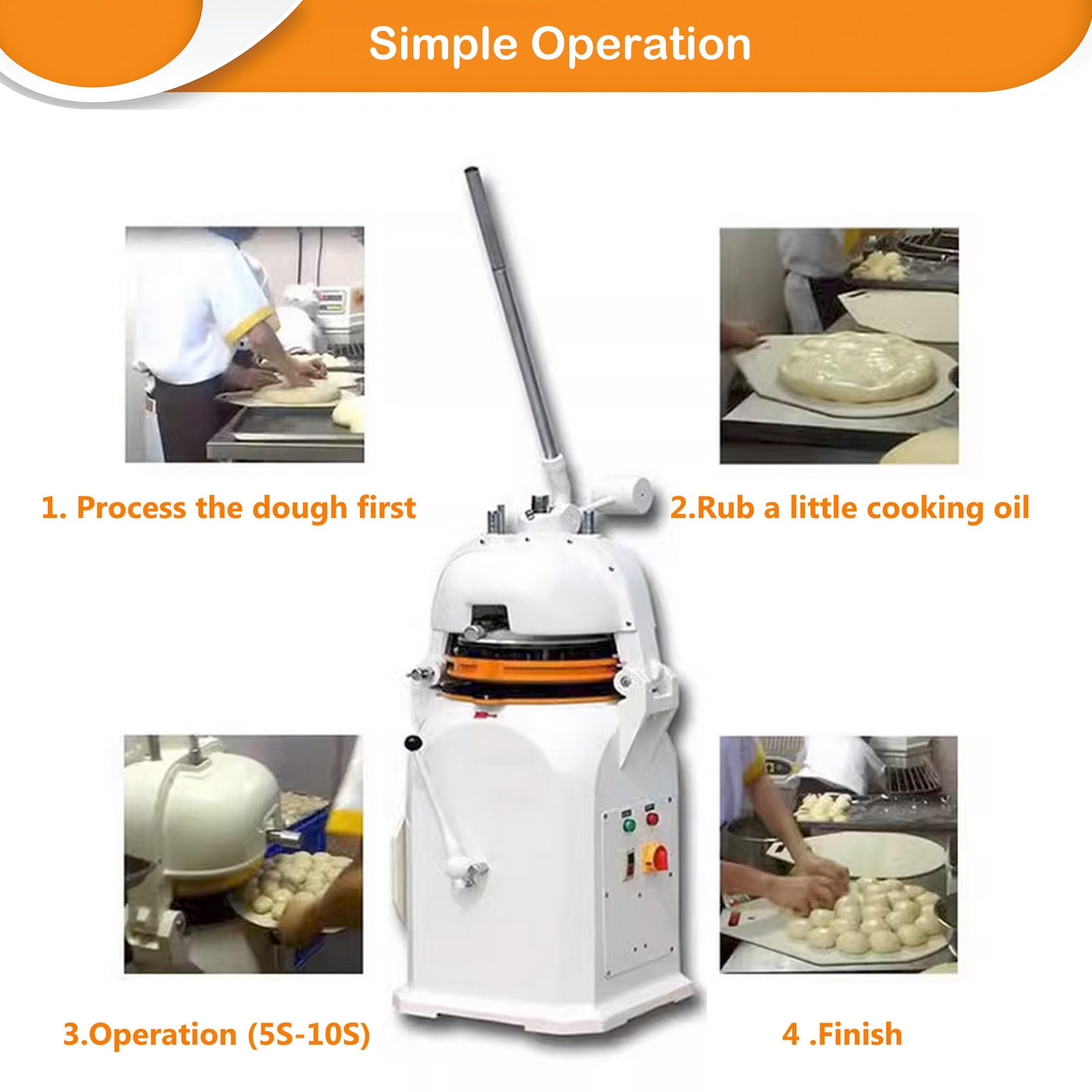 INTSUPERMAI 36-Piece Commercial Electric Dough Divider & Rounder Machine - Semi-Automatic Dough Ball Cutter for Burgers, Pizza, Pastries | Perfect for Bakeries, Restaurants & Food Production