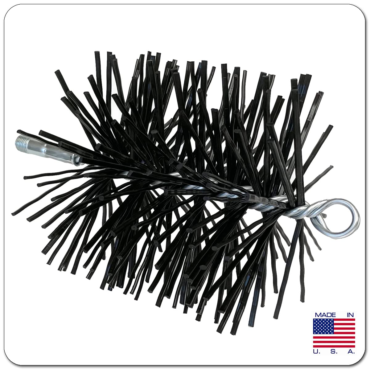 Midwest Hearth 7-Inch Round Poly Chimney Brush with 18-Foot Fiberglass Rod - Complete Chimney Cleaning Kit for Fireplace & Wood Stove Maintenance