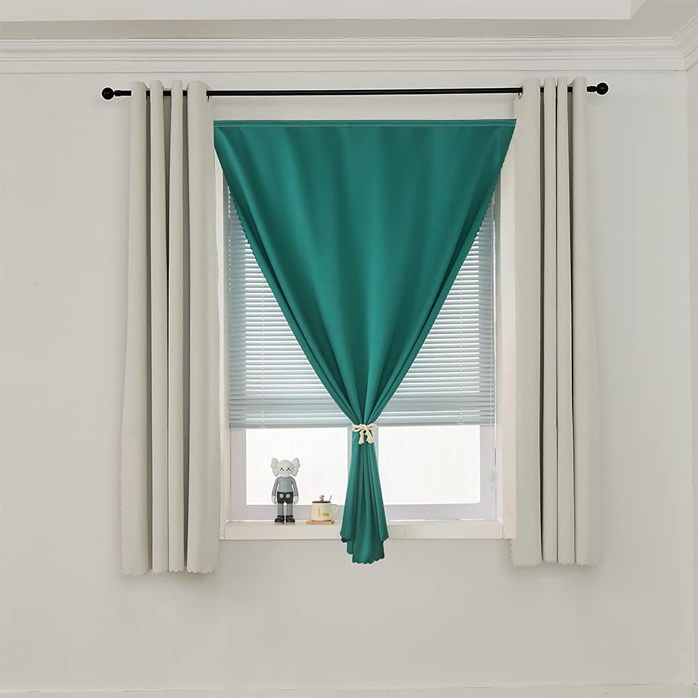 JILRON Blackout Curtains for Windows - Thermal Insulated Darkening Drapes (1 Panel, 59x84 Inches, Seagreen) - Perfect for Bedroom, Kitchen & Home Office Light Control