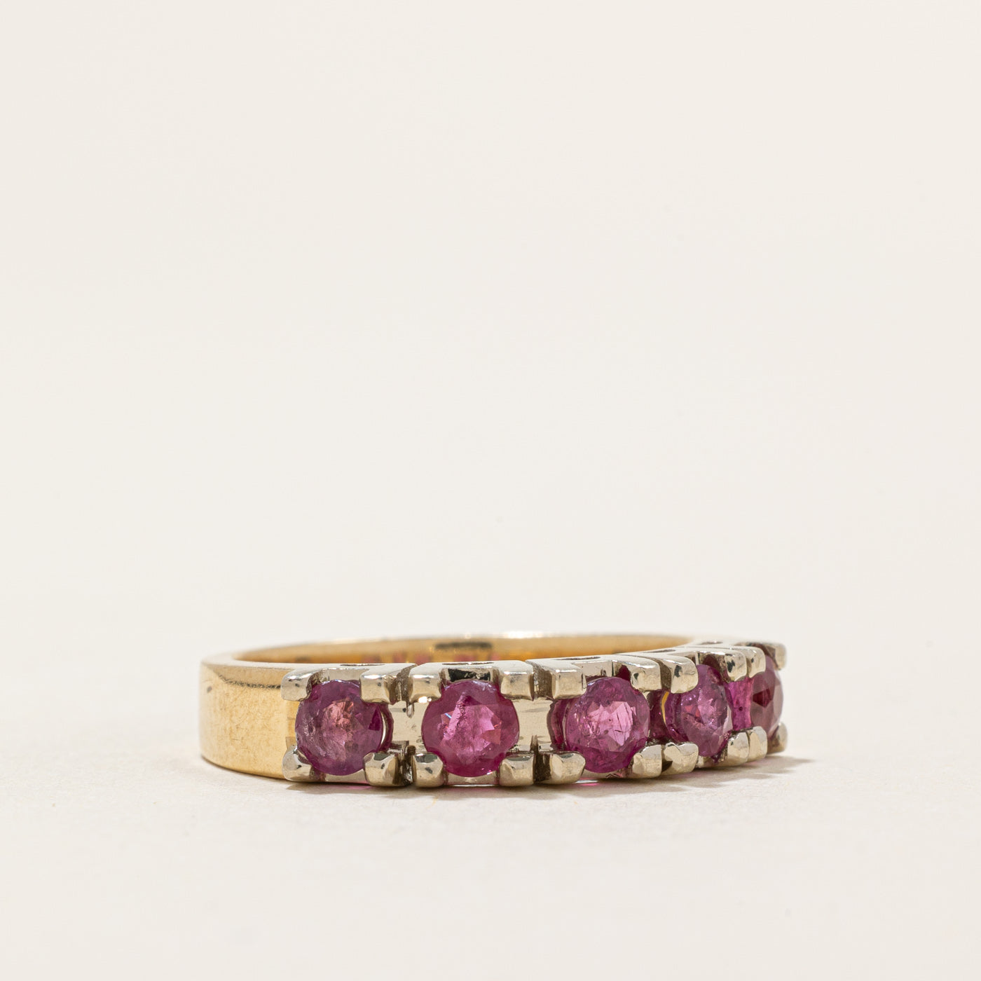 Exquisite Five Stone Ruby Ring | 0.75ctw Genuine Ruby | Size 6.75 | Elegant Jewelry for Women | Perfect for Weddings, Anniversaries & Special Occasions