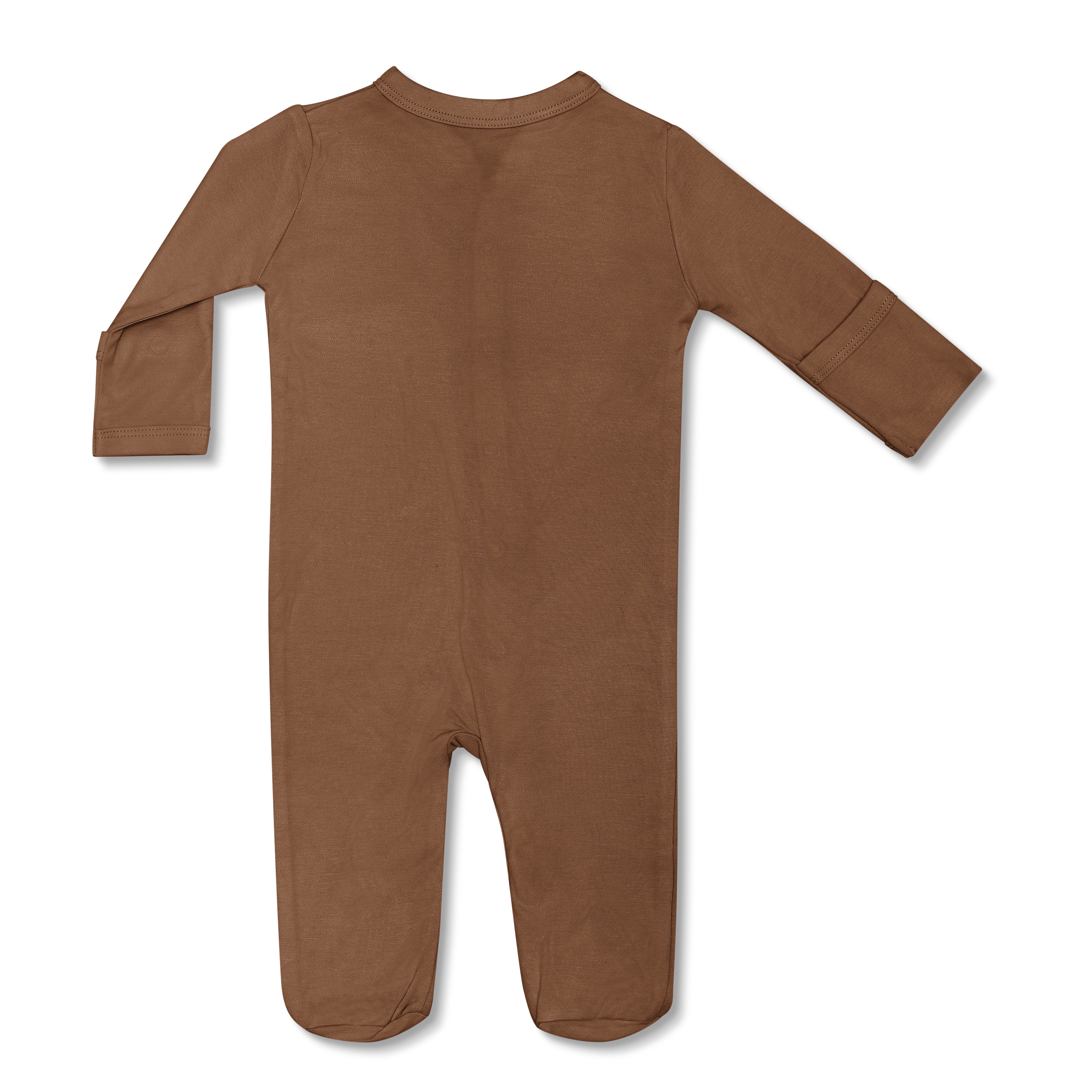 Soft Bamboo Blend Footie Pajamas for Baby - Caramel Color | Cozy & Breathable Sleepwear for Infants & Toddlers | Perfect for Nursery, Bedtime & Lounging