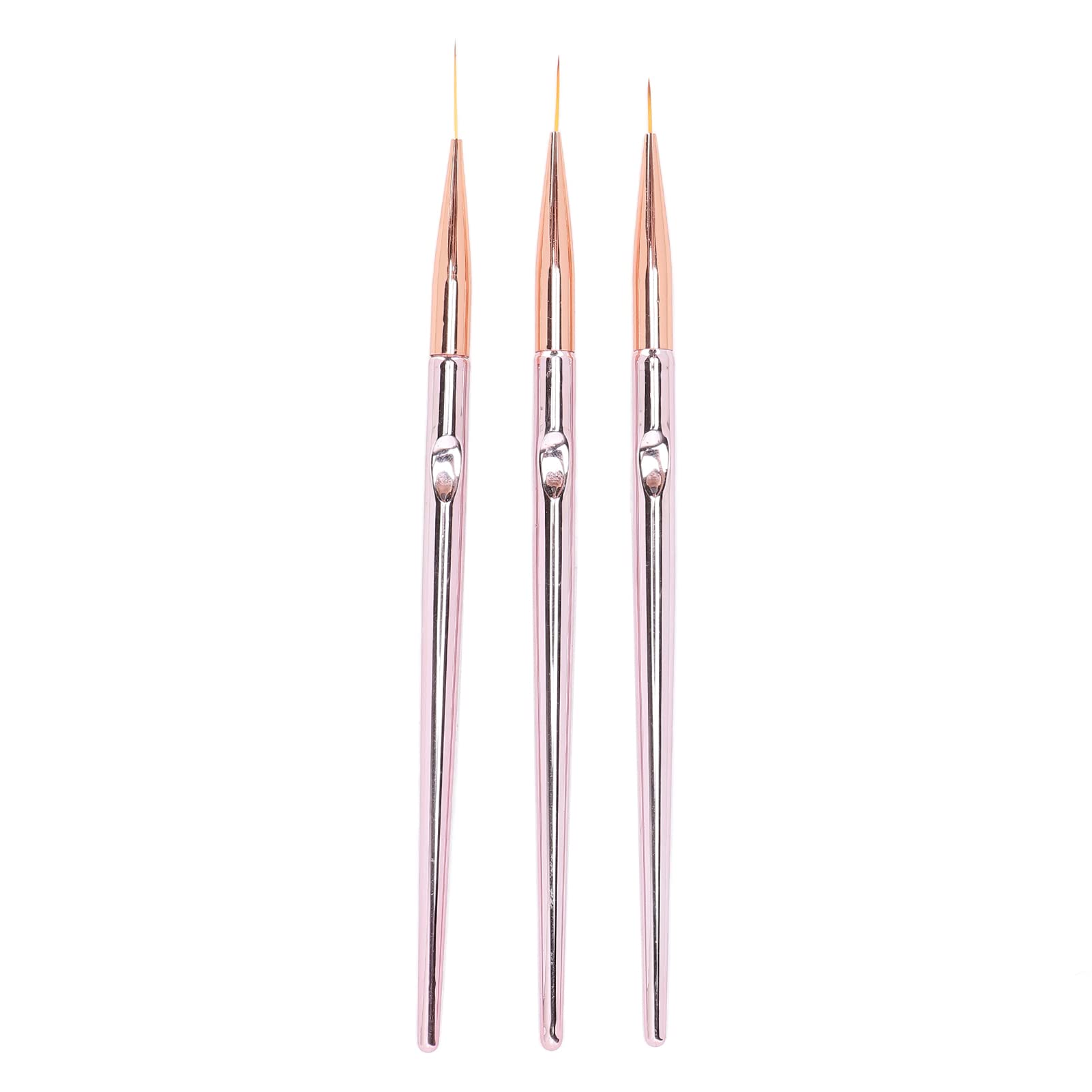 Professional 3-Pack Nail Art Brushes Set - 3 Sizes for DIY Nail Design, Manicure & Pedicure | Perfect for Home Salon, Nail Artists & Beginners | Create Stunning Nail Art at Home or Professional Use