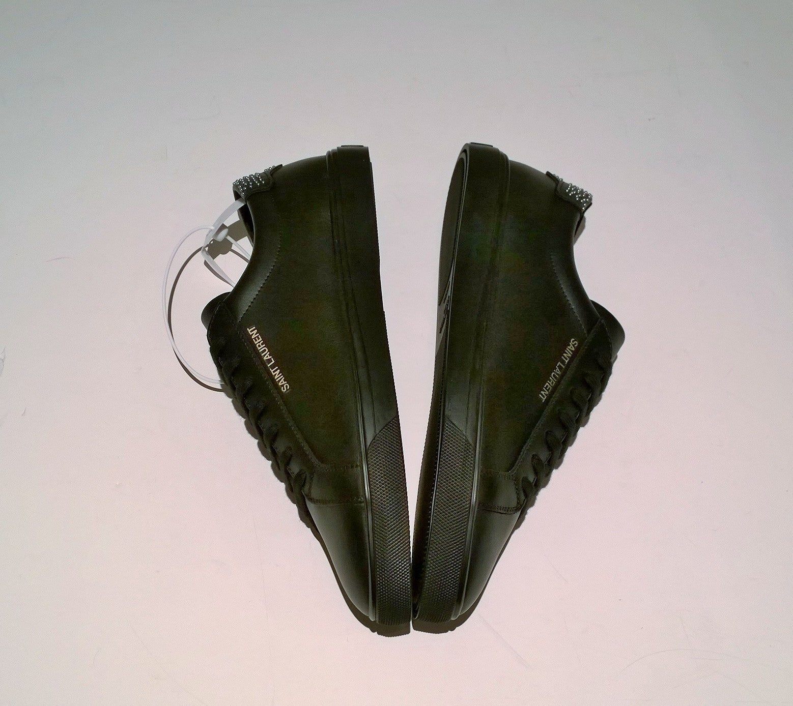 Saint Laurent Andy Black Leather Sneakers with Silver Studs Heel Detail - Luxury Designer Shoes for Men & Women | Perfect for Casual Wear, Street Style & Fashion Events