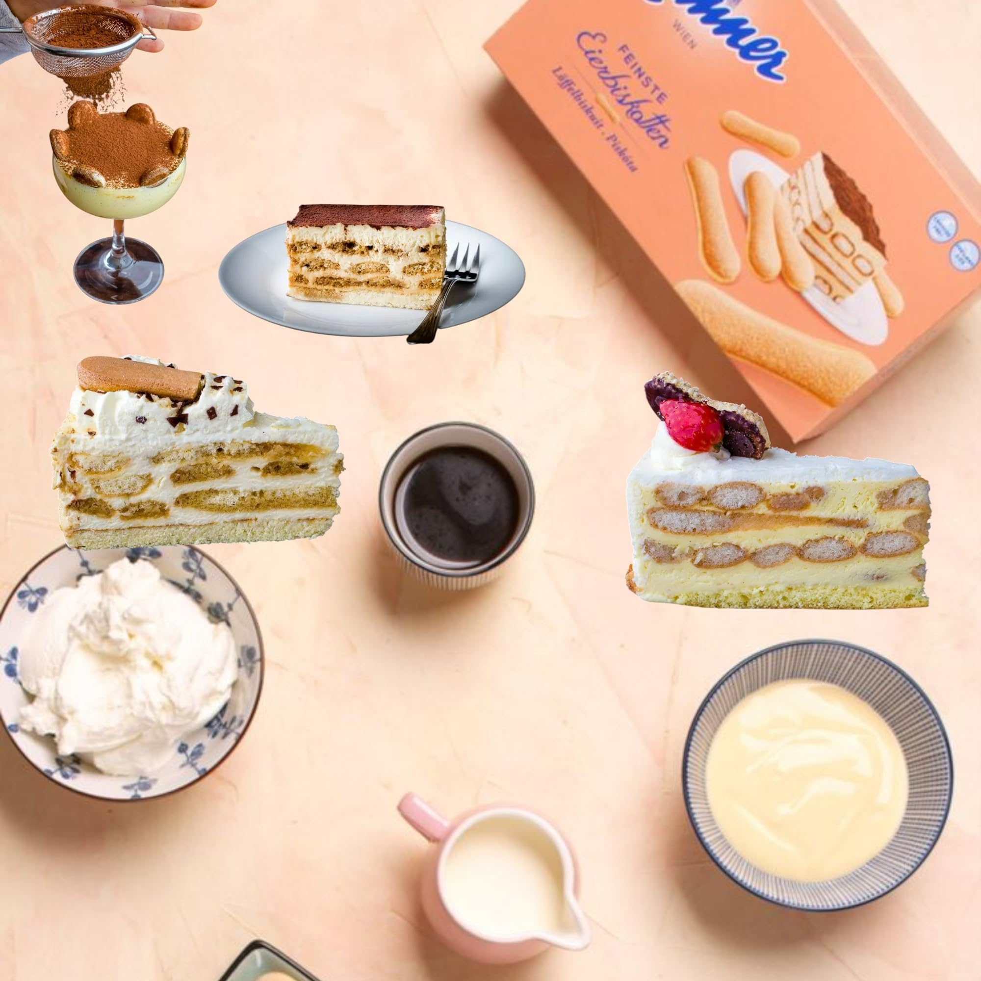 Premium Lady Finger Cookies for Tiramisu - 200g Italian Dessert Biscuits Perfect with Coffee or Tea - Ideal for Baking, Snacking & Gifting