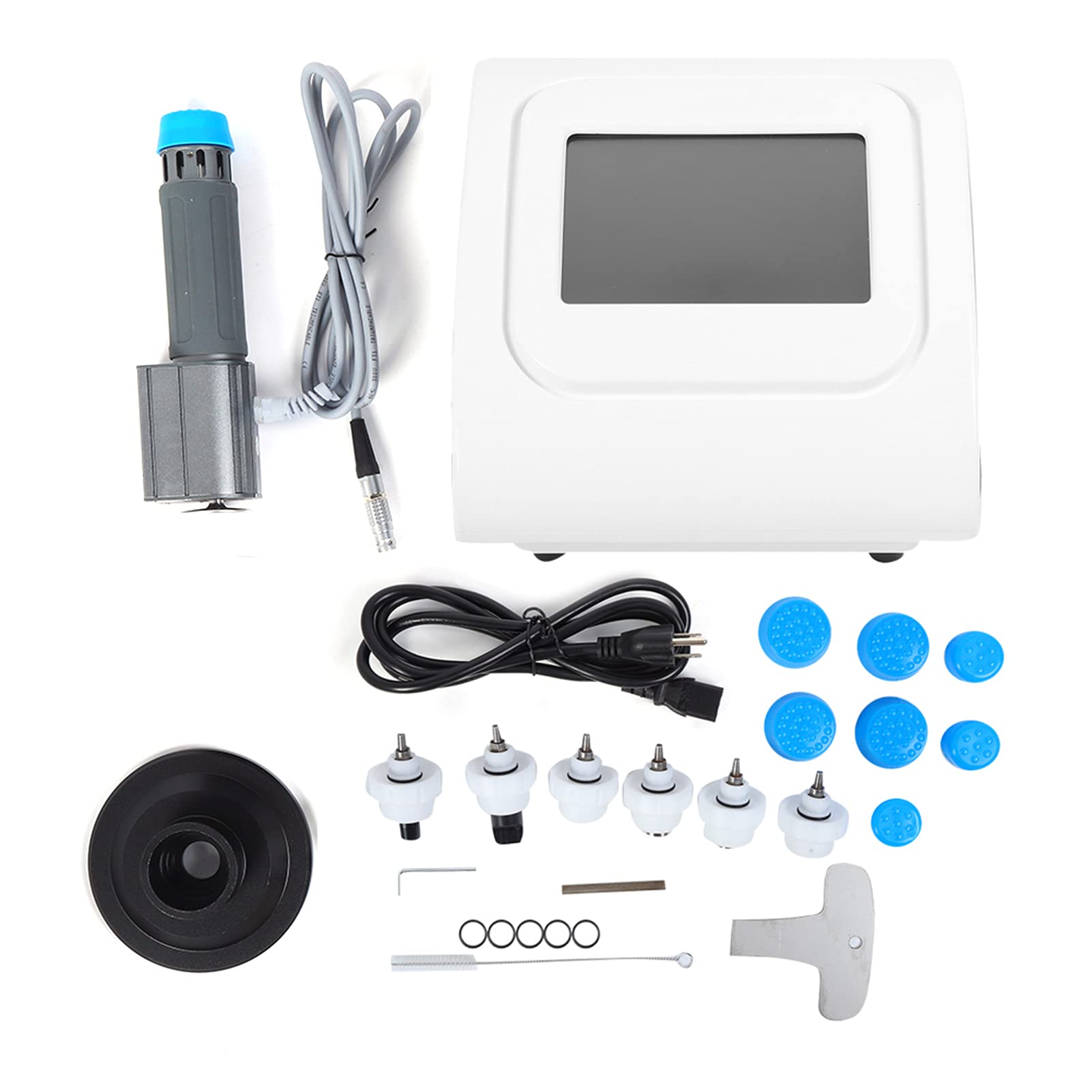 FILFEEL Extracorporeal Shock Wave Therapy Machine for Erectile Dysfunction, Chronic & Acute Muscle Pain Relief - Radial Shockwave Therapy (RSWT) Equipment with 6 Treatment Heads (US Plug) - Home & Clinic Use for Back Pain, Shoulder Pain, Knee Pain & Sports Injury Recovery