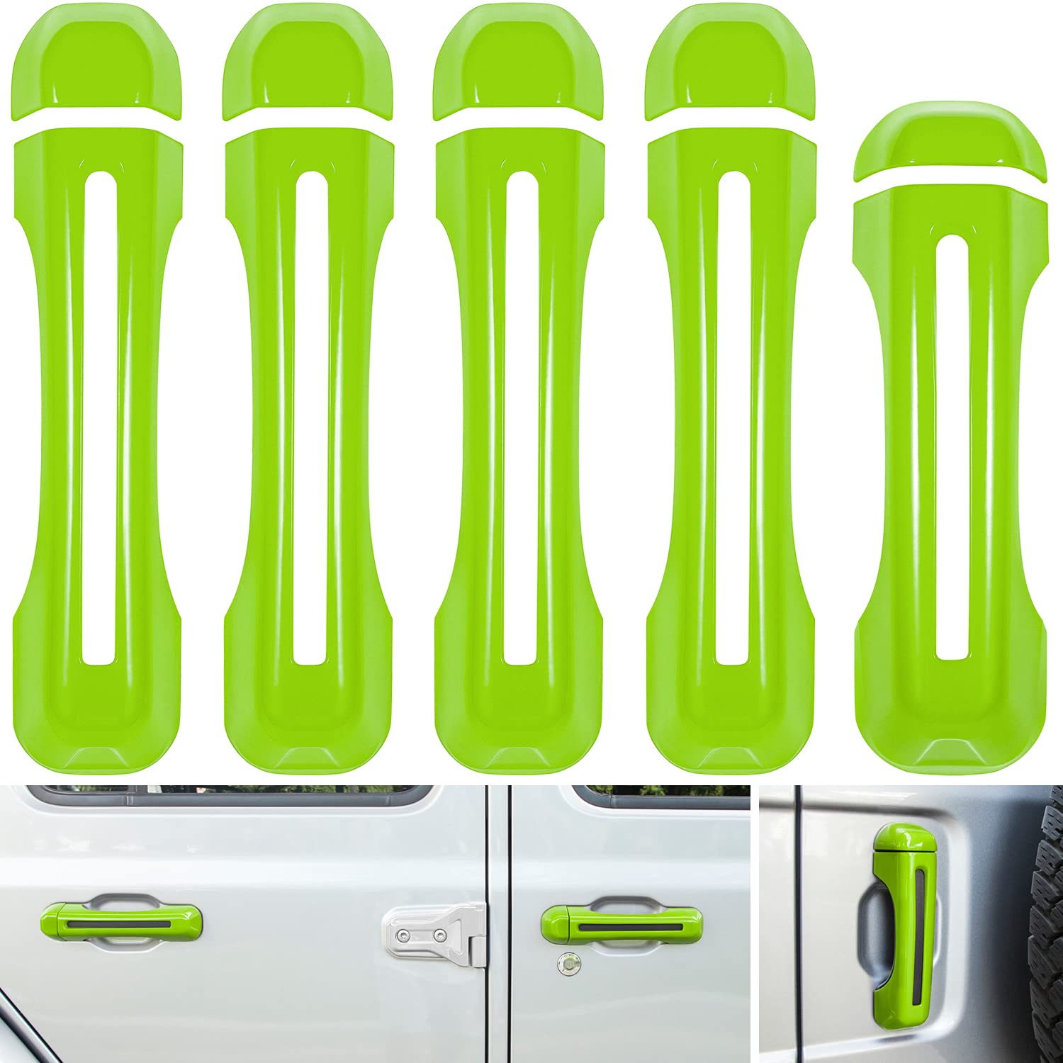 Jeep Wrangler Door Handle Covers 2018-2024 - 5PCS Green for JL/JLU/Gladiator - Off-Road Protection