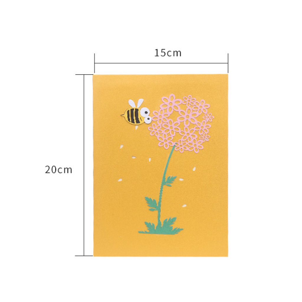 Handmade 3D Popup Greeting Cards - Bee & Flower Design for Birthday, Wedding, Anniversary | Perfect for Invitations, Thank You Cards & Special Occasions