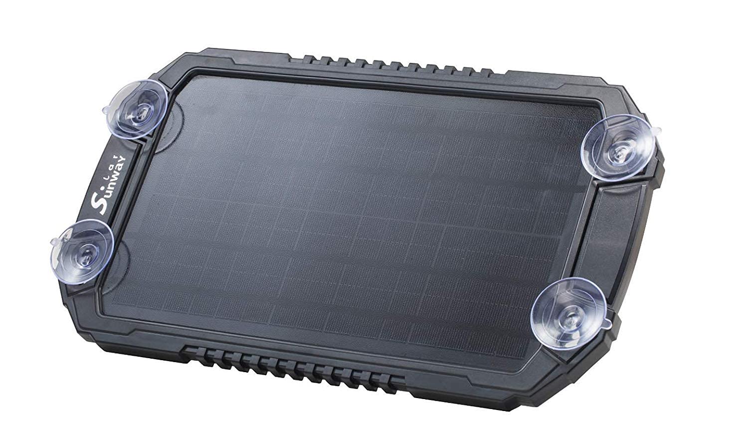 Sunway 12V 8W Solar Car Battery Trickle Charger & Maintainer - Waterproof Portable Solar Panel Power Kit for Automotive, RV, Boat, Motorcycle, Trailer, Tractor - Ideal for Outdoor, Camping & Emergency Power Backup
